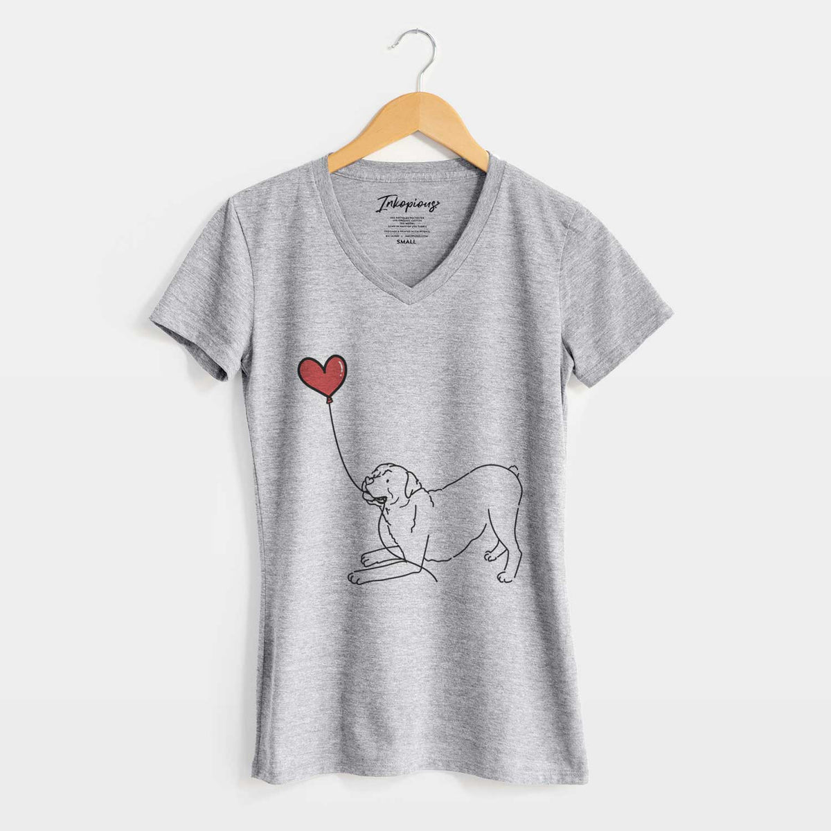 Rottweiler Heart String - Women&#39;s V-neck Shirt