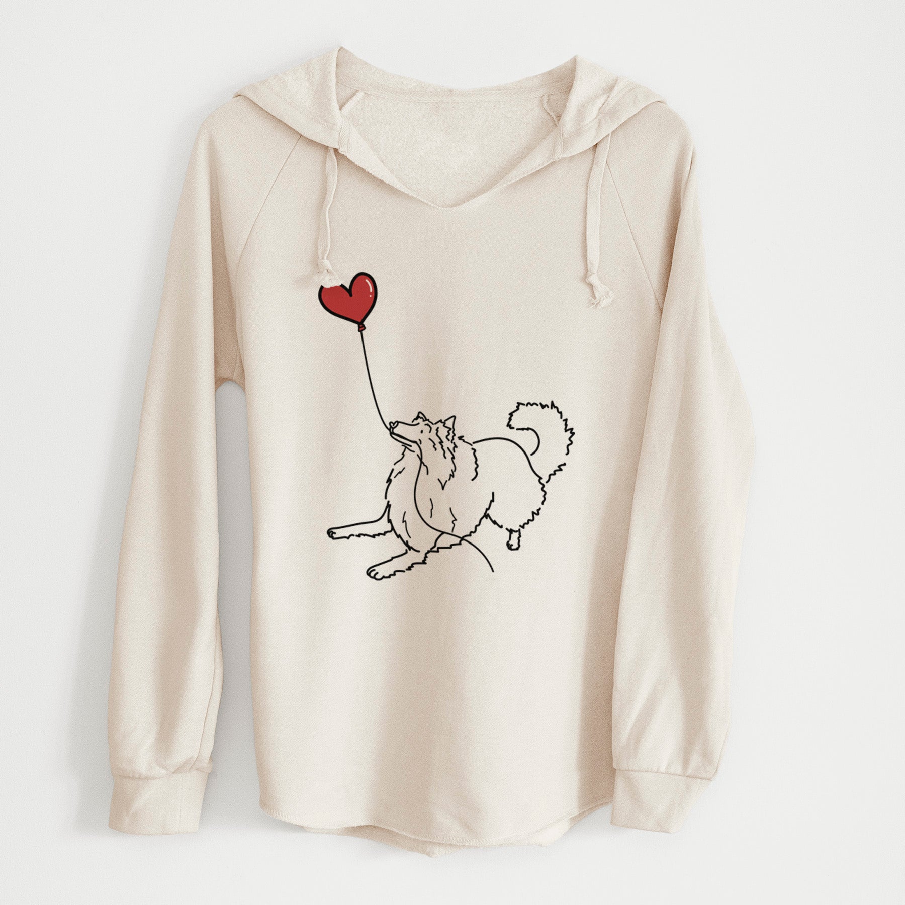 Rough Collie Heart String - Cali Wave Hooded Sweatshirt