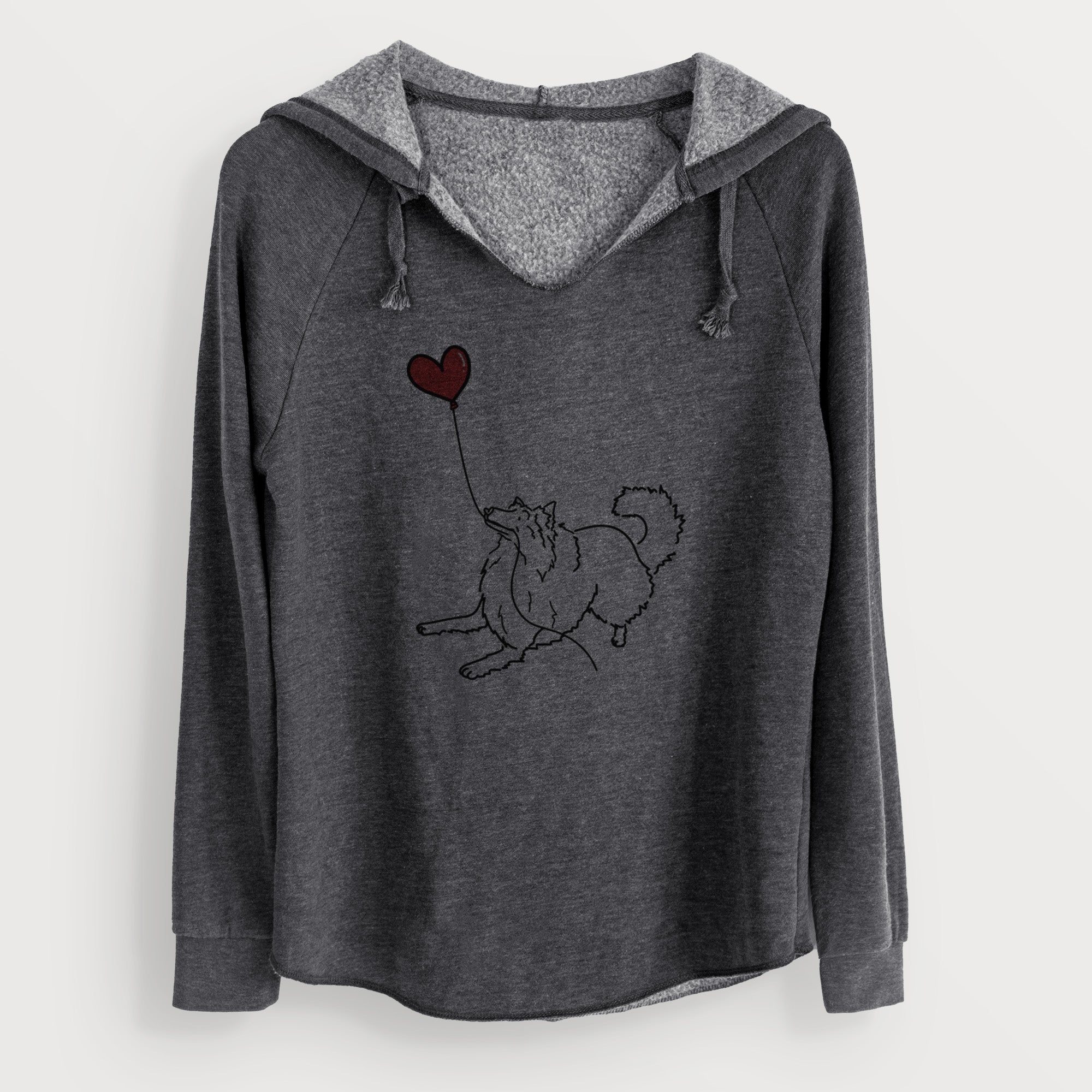 Rough Collie Heart String - Cali Wave Hooded Sweatshirt