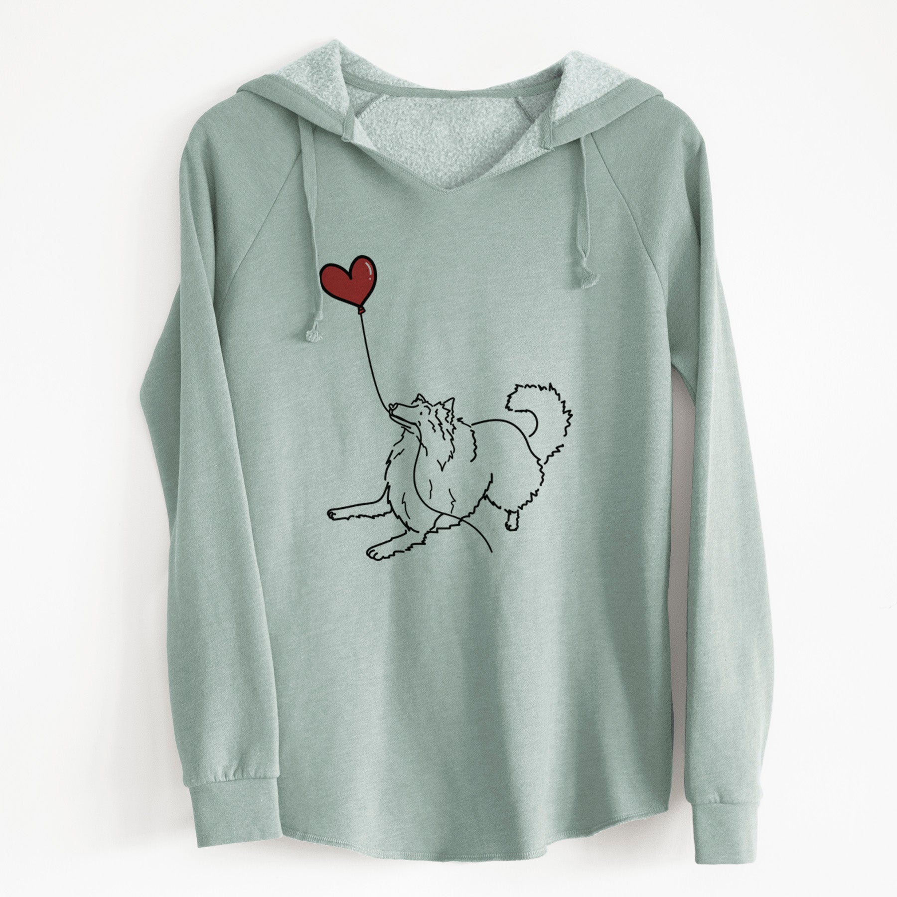 Rough Collie Heart String - Cali Wave Hooded Sweatshirt