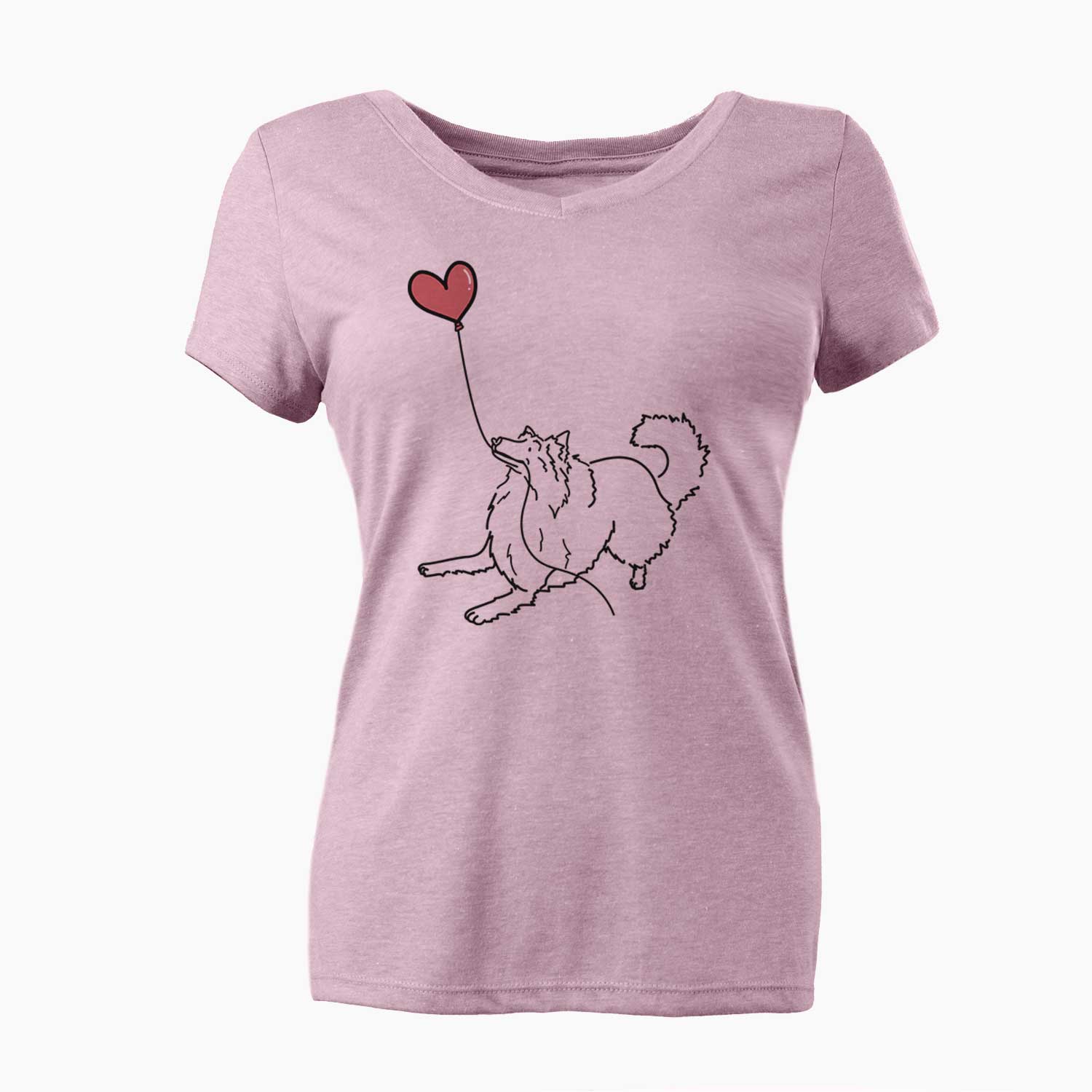 Rough Collie Heart String - Women's V-neck Shirt