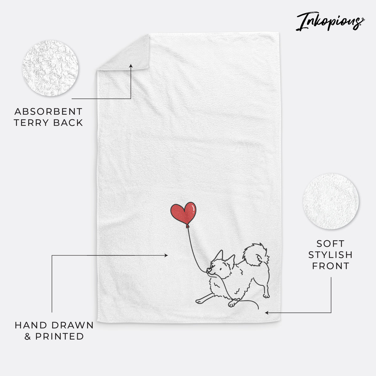 Schipperke Heart String -  Decorative Hand Towel