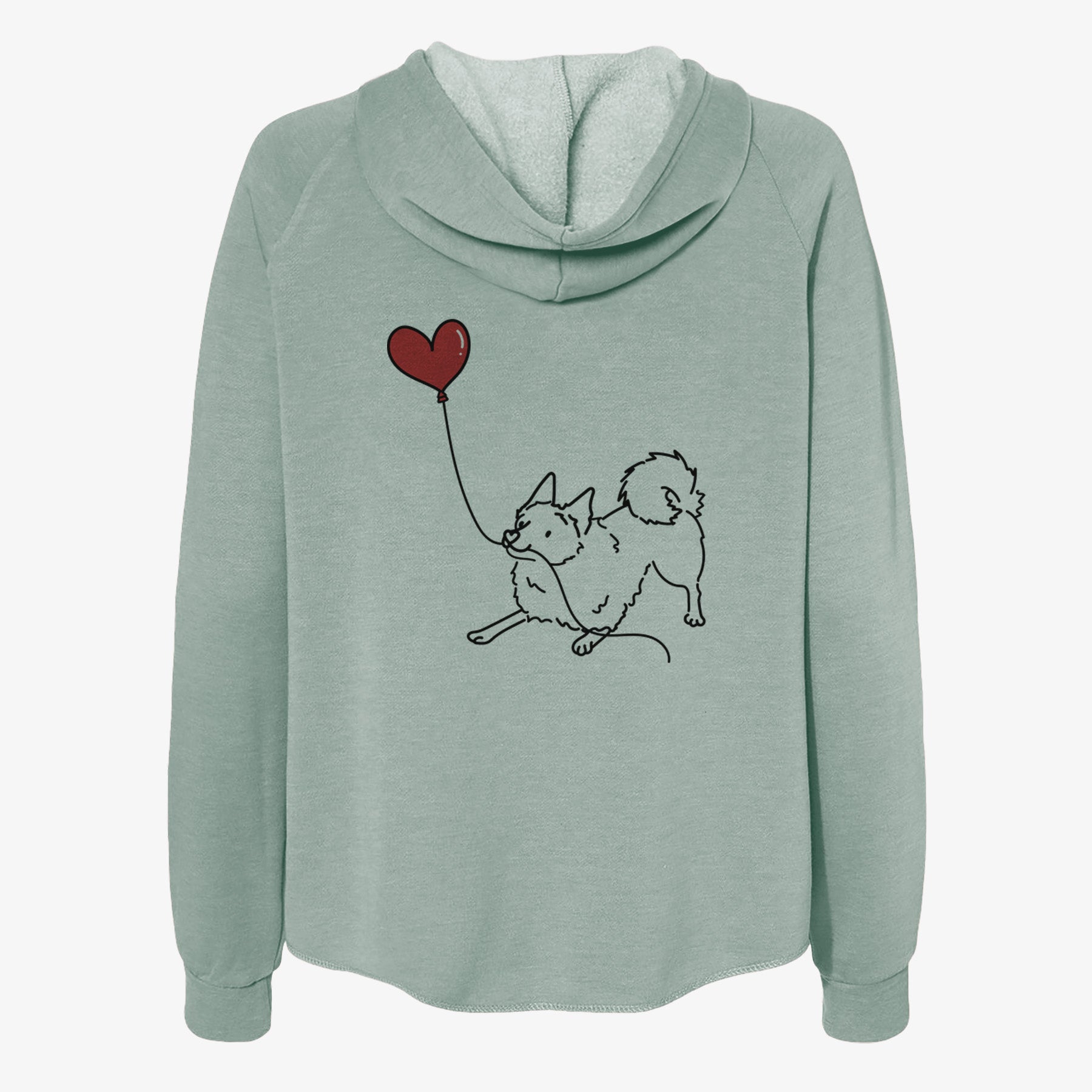 Schipperke Heart String- Women's Cali Wave Zip-Up Sweatshirt