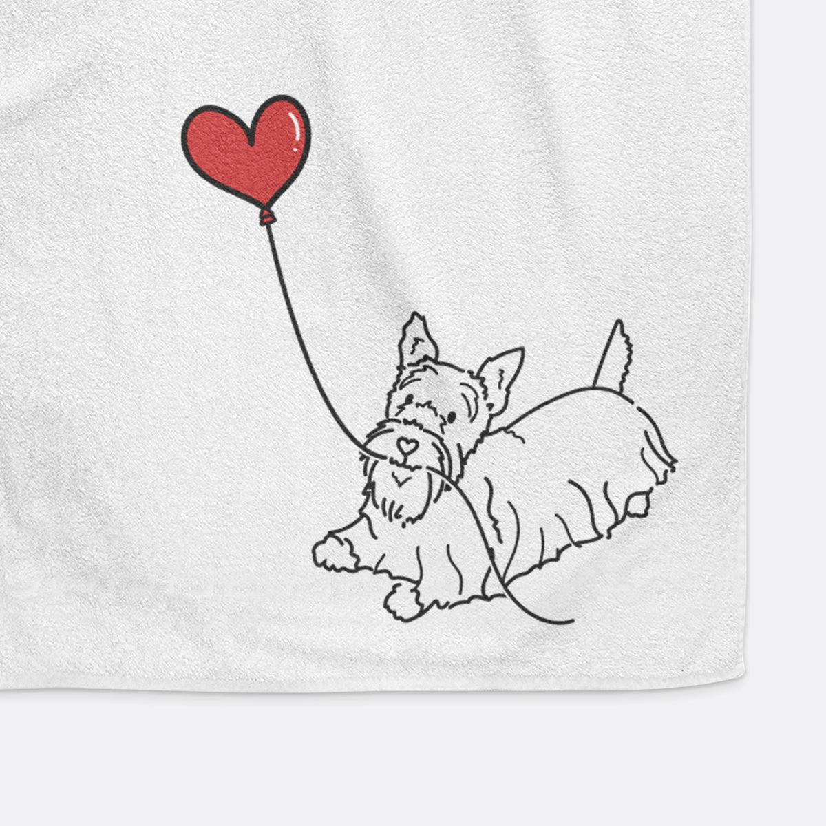 Scottish Terrier Heart String -  Decorative Hand Towel
