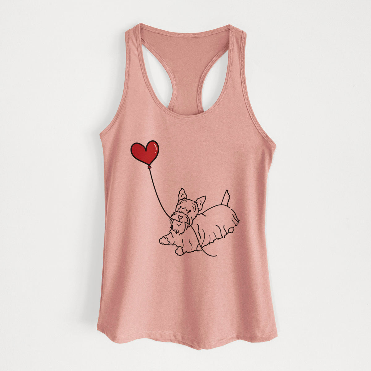 Scottish Terrier Heart String - Women&#39;s Racerback Tanktop