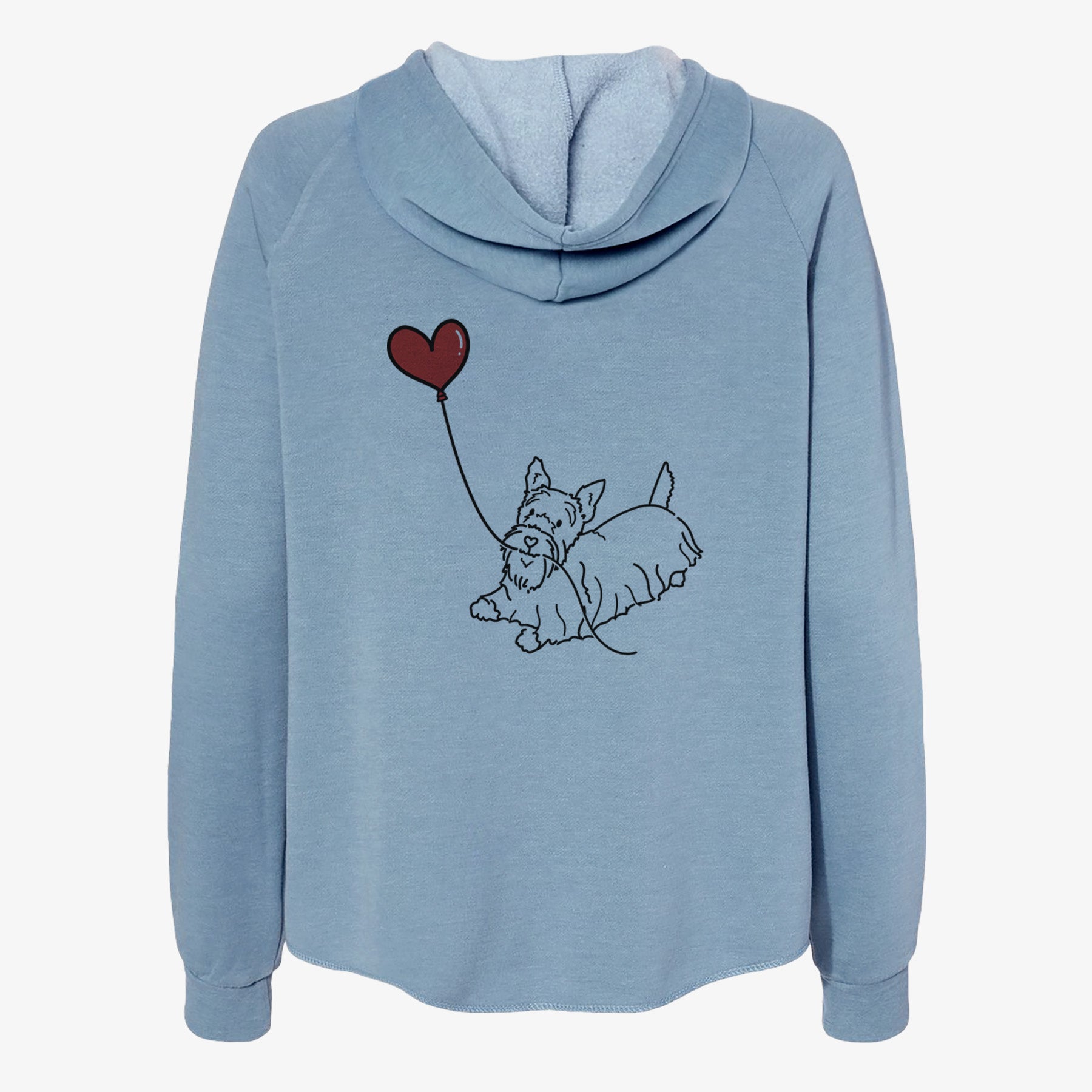 Scottish Terrier Heart String- Women's Cali Wave Zip-Up Sweatshirt