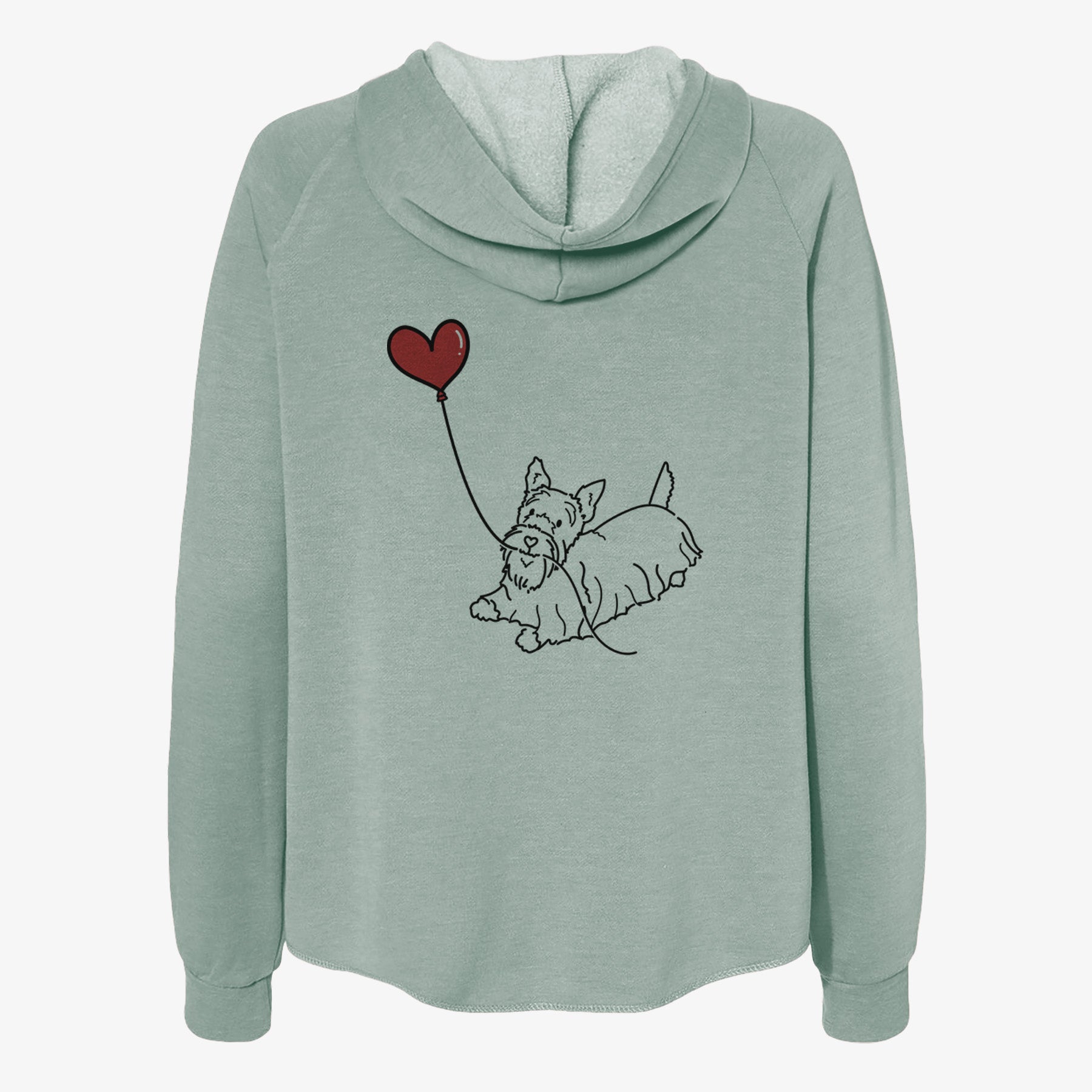 Scottish Terrier Heart String- Women's Cali Wave Zip-Up Sweatshirt