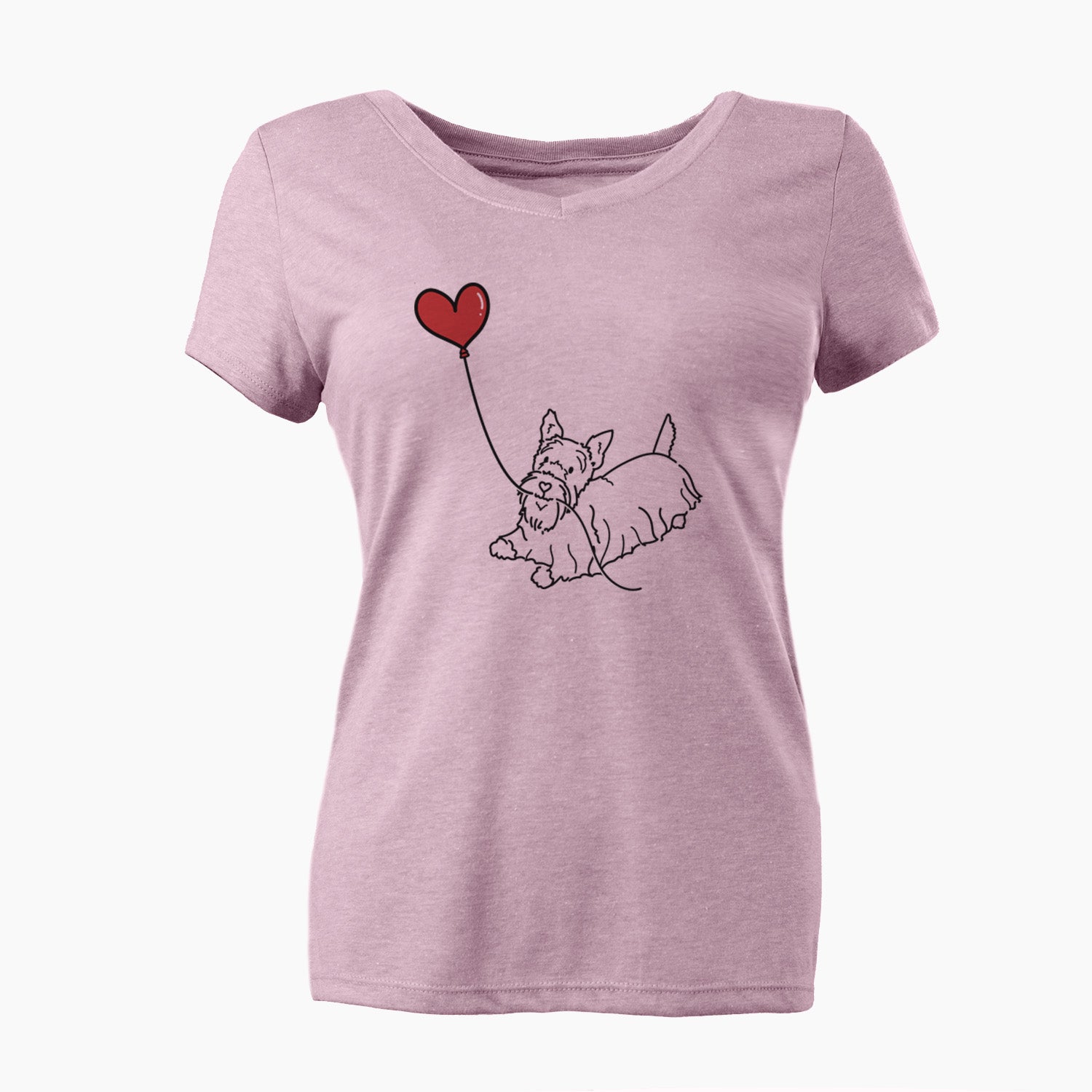 Scottish Terrier Heart String - Women's Perfect V-neck Shirt