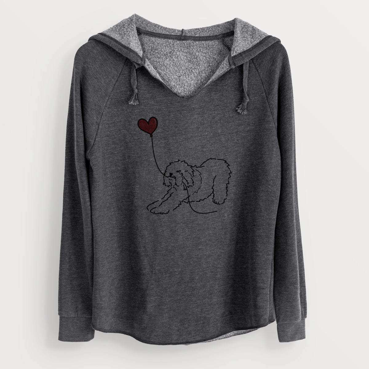 Old English Sheepdog Heart String - Cali Wave Hooded Sweatshirt