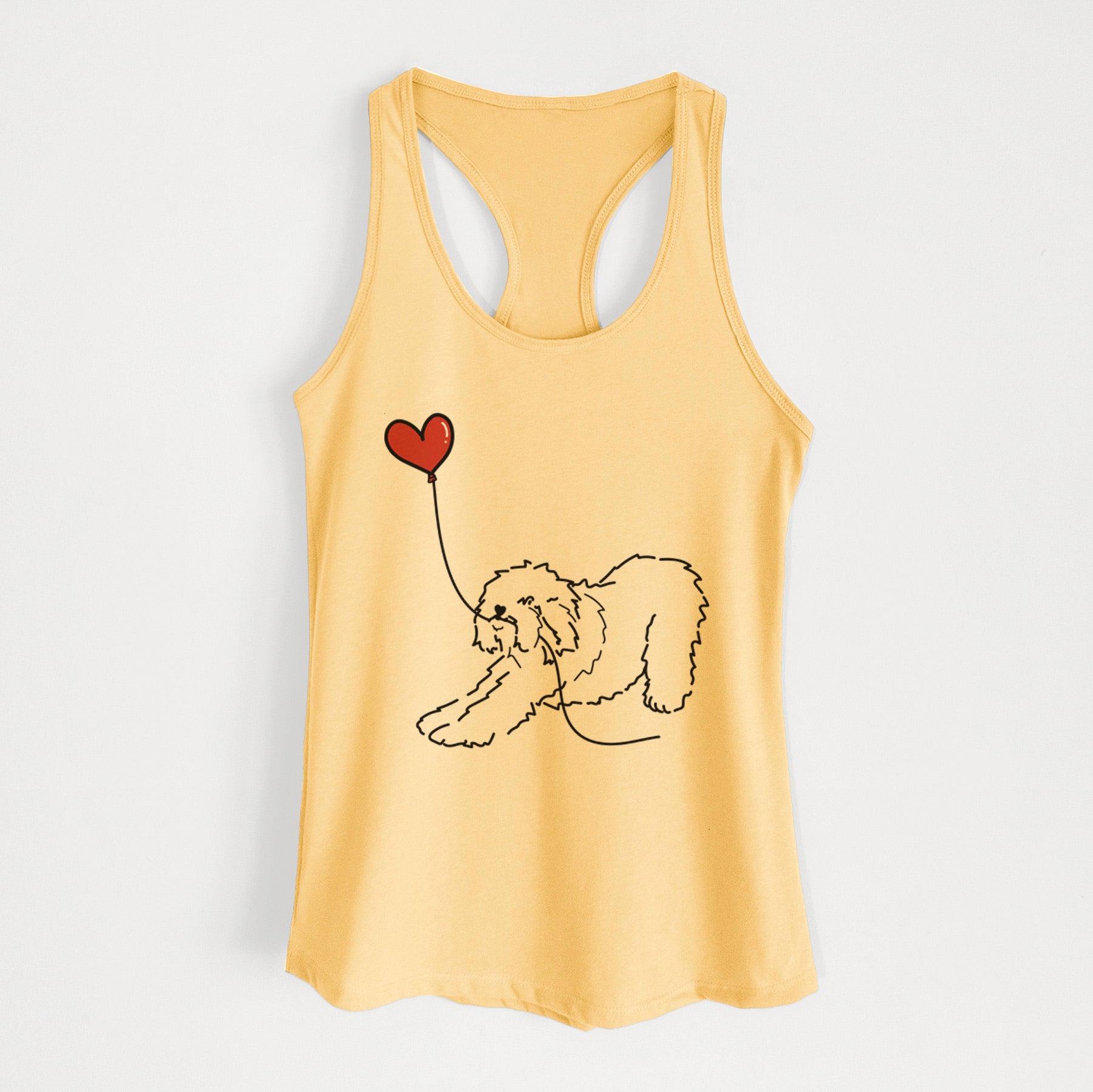 Old English Sheepdog Heart String - Women's Racerback Tanktop