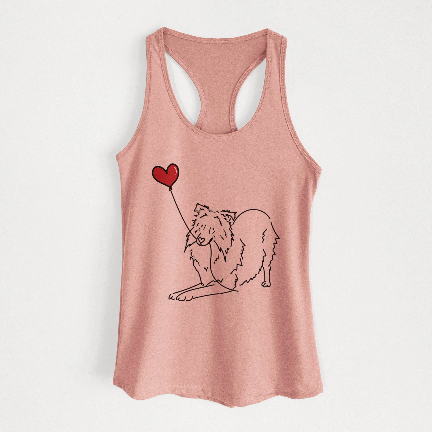 Shetland Sheepdog Heart String - Women's Racerback Tanktop