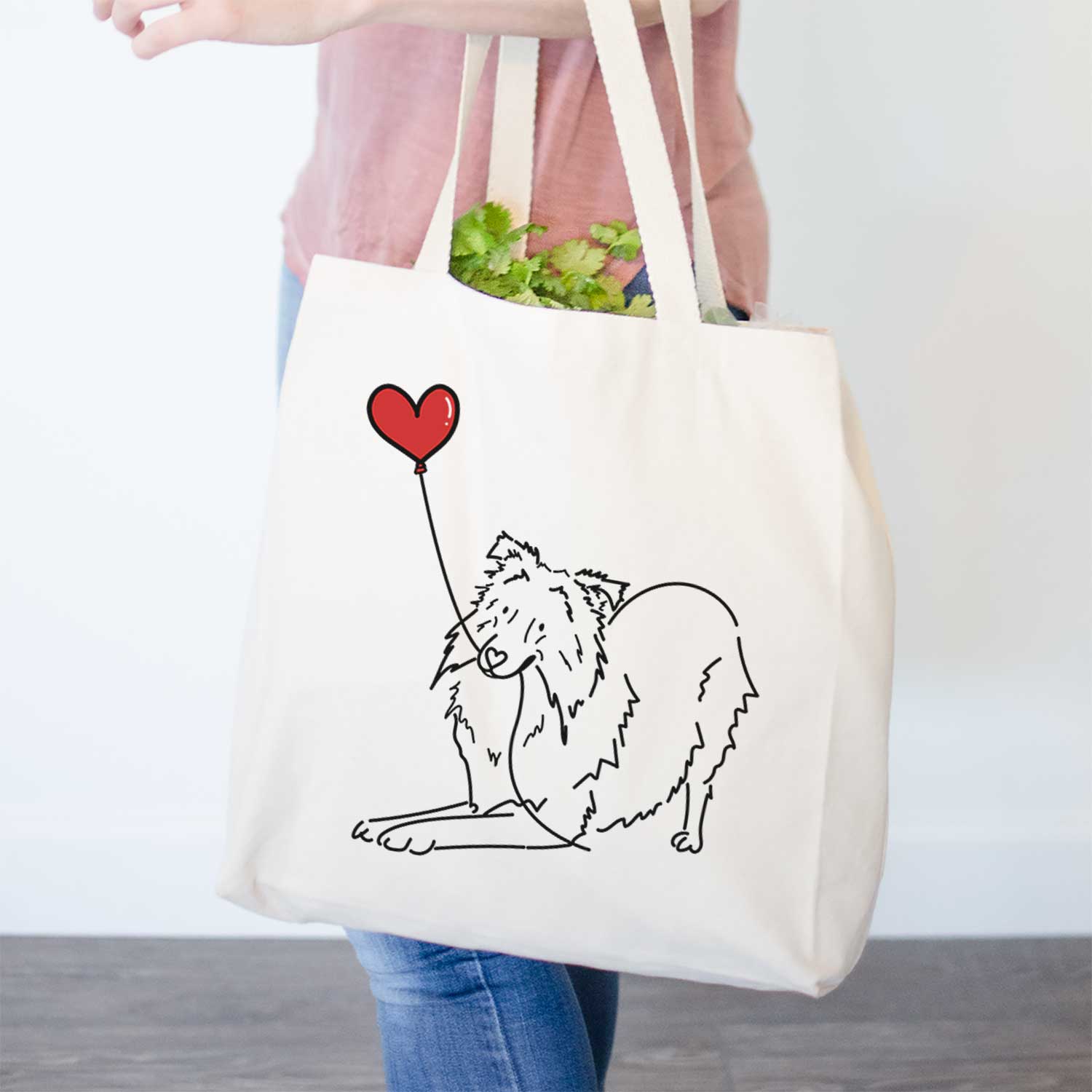 Shetland Sheepdog Heart String- Tote Bag