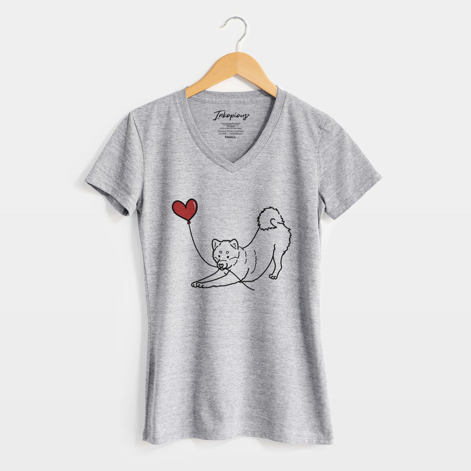 Shiba Inu Heart String - Women's V-neck Shirt