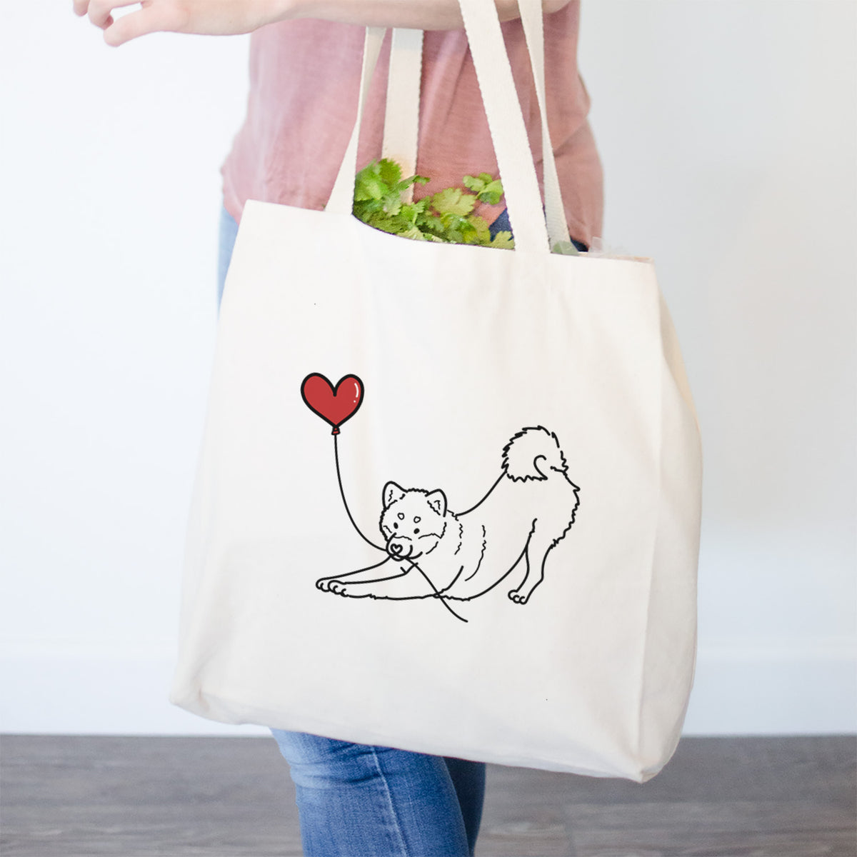 Shiba Inu Heart String- Tote Bag