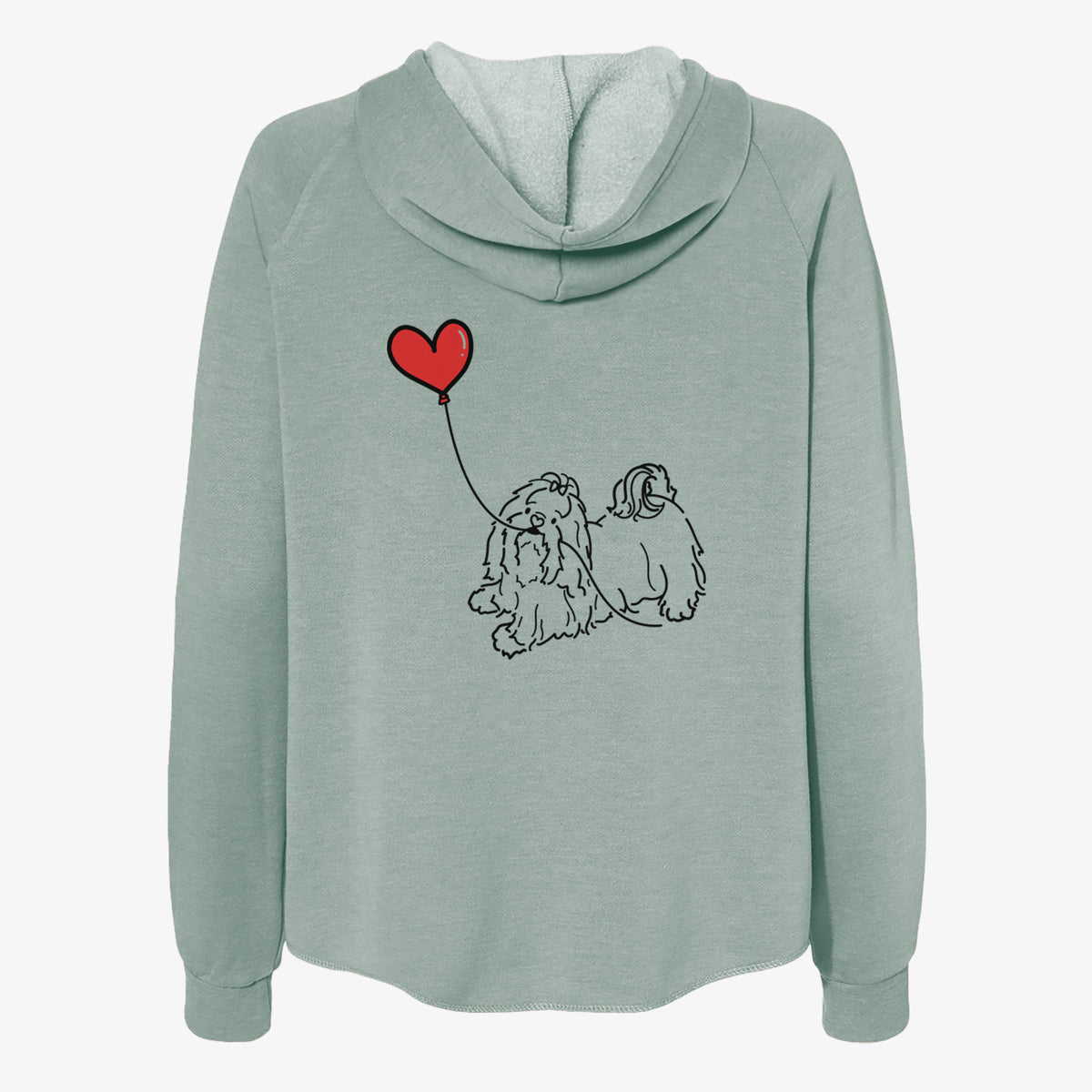 Shih Tzu Heart String- Women's Cali Wave Zip-Up Sweatshirt