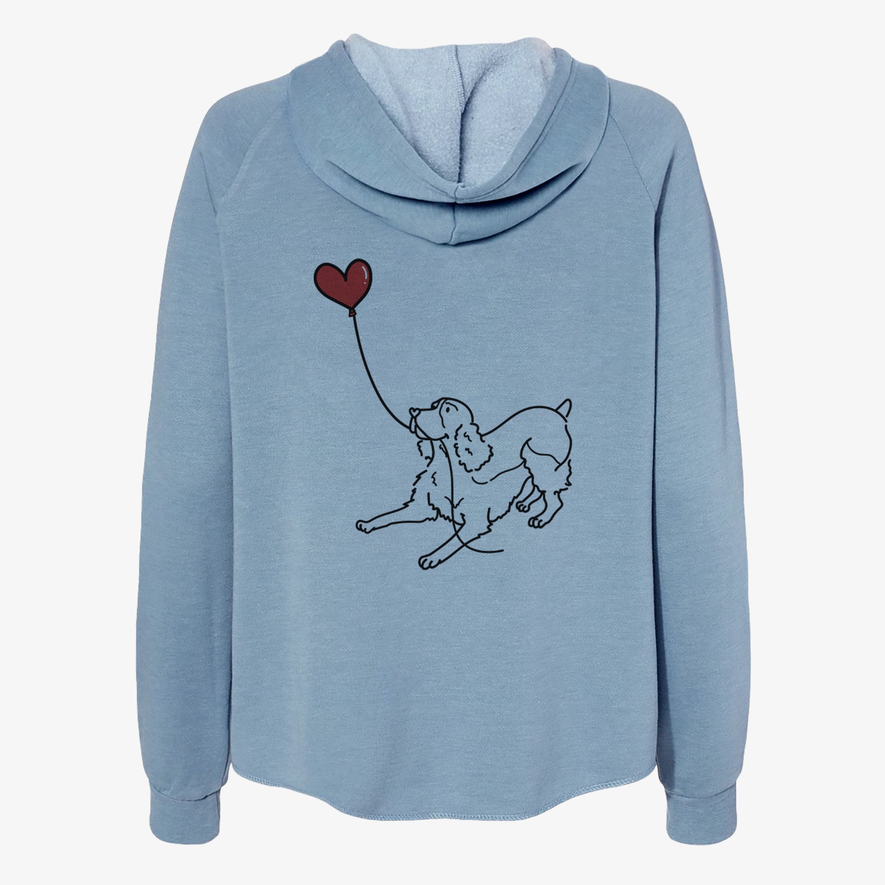 English Springer Spaniel Heart String- Women's Cali Wave Zip-Up Sweatshirt