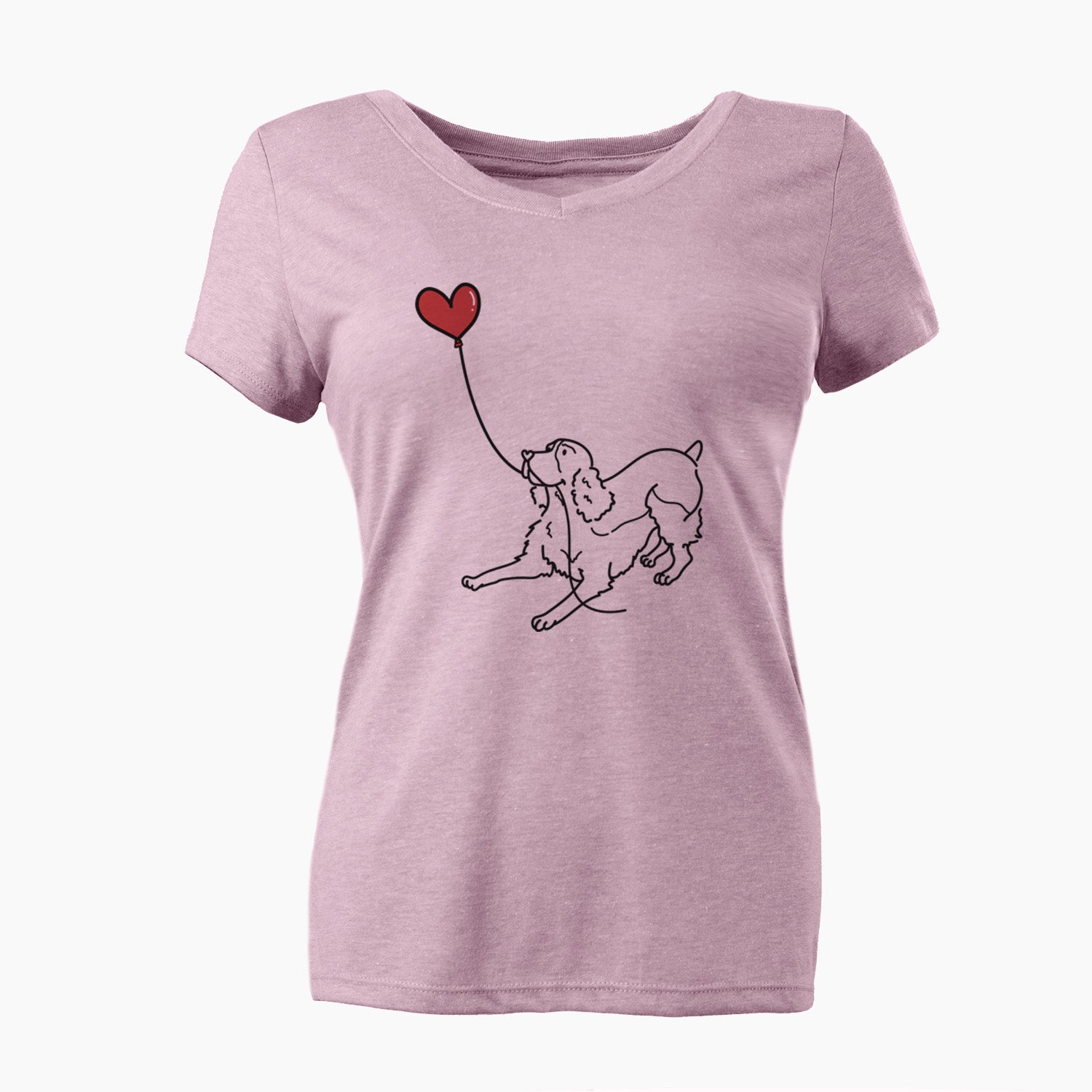 English Springer Spaniel Heart String - Women's V-neck Shirt