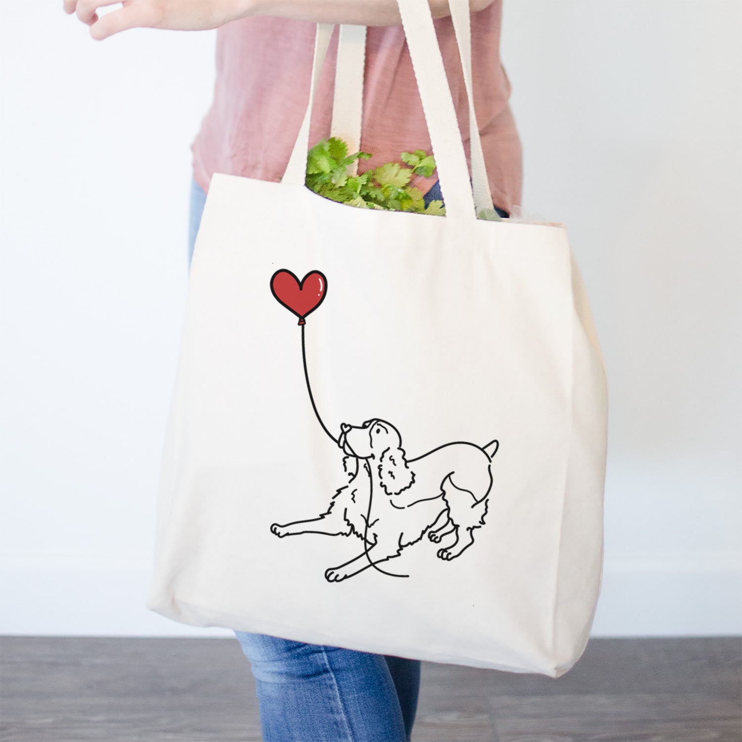 English Springer Spaniel Heart String- Tote Bag