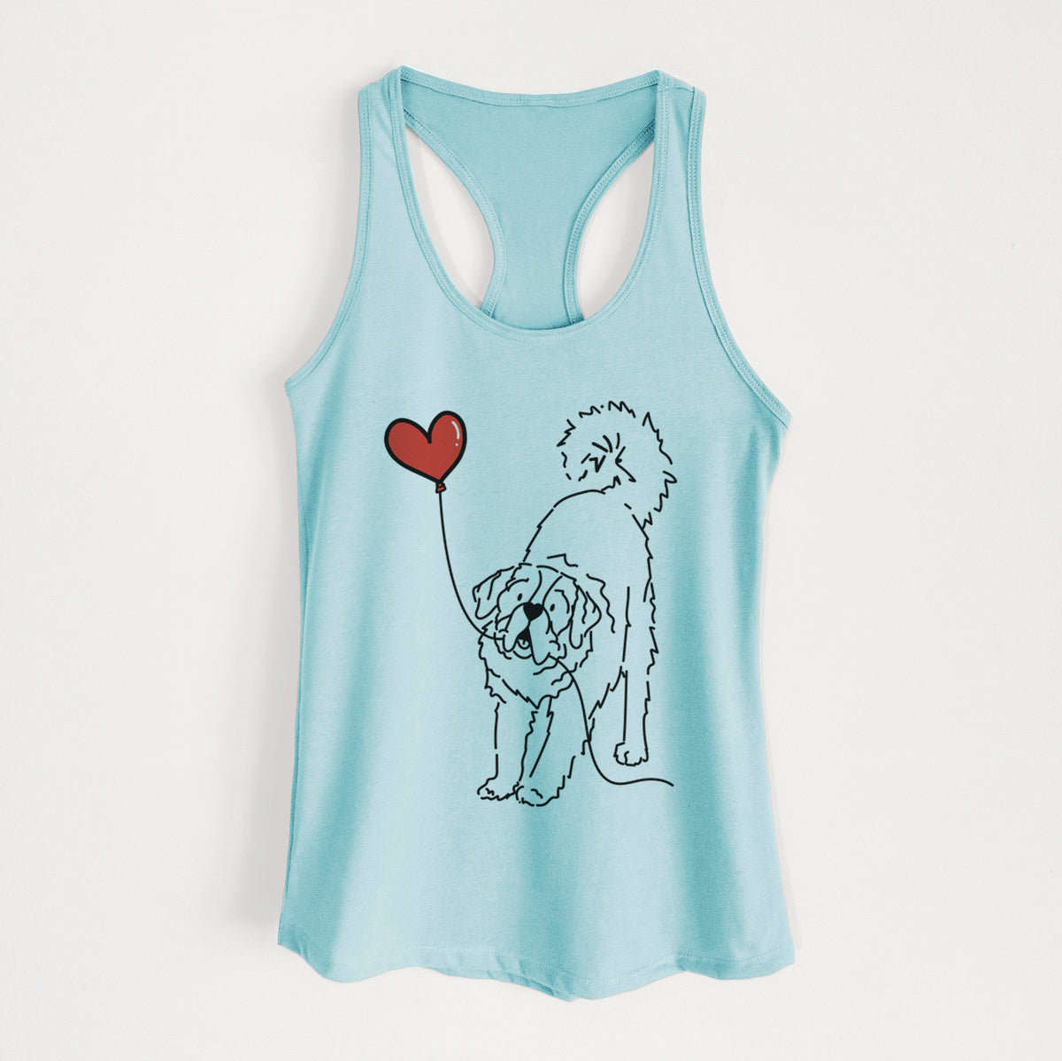 Saint Bernard Heart String - Women's Racerback Tanktop