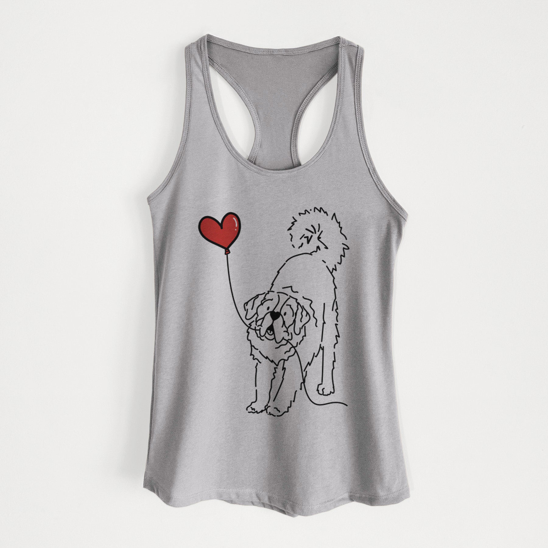 Saint Bernard Heart String - Women's Racerback Tanktop