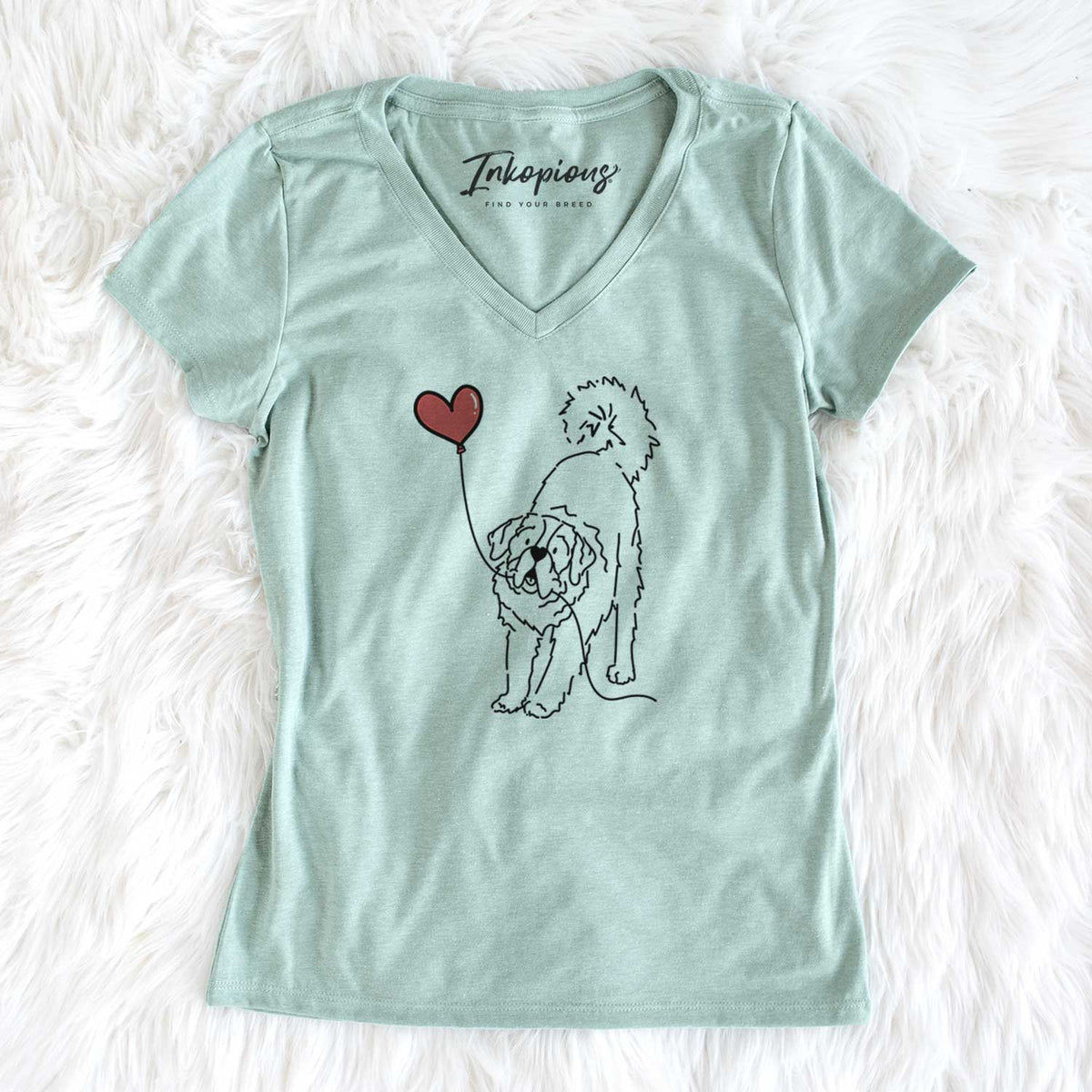 Saint Bernard Heart String - Women's V-neck Shirt