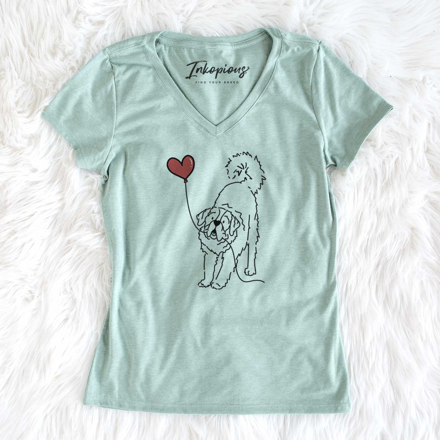 Saint Bernard Heart String - Women's V-neck Shirt