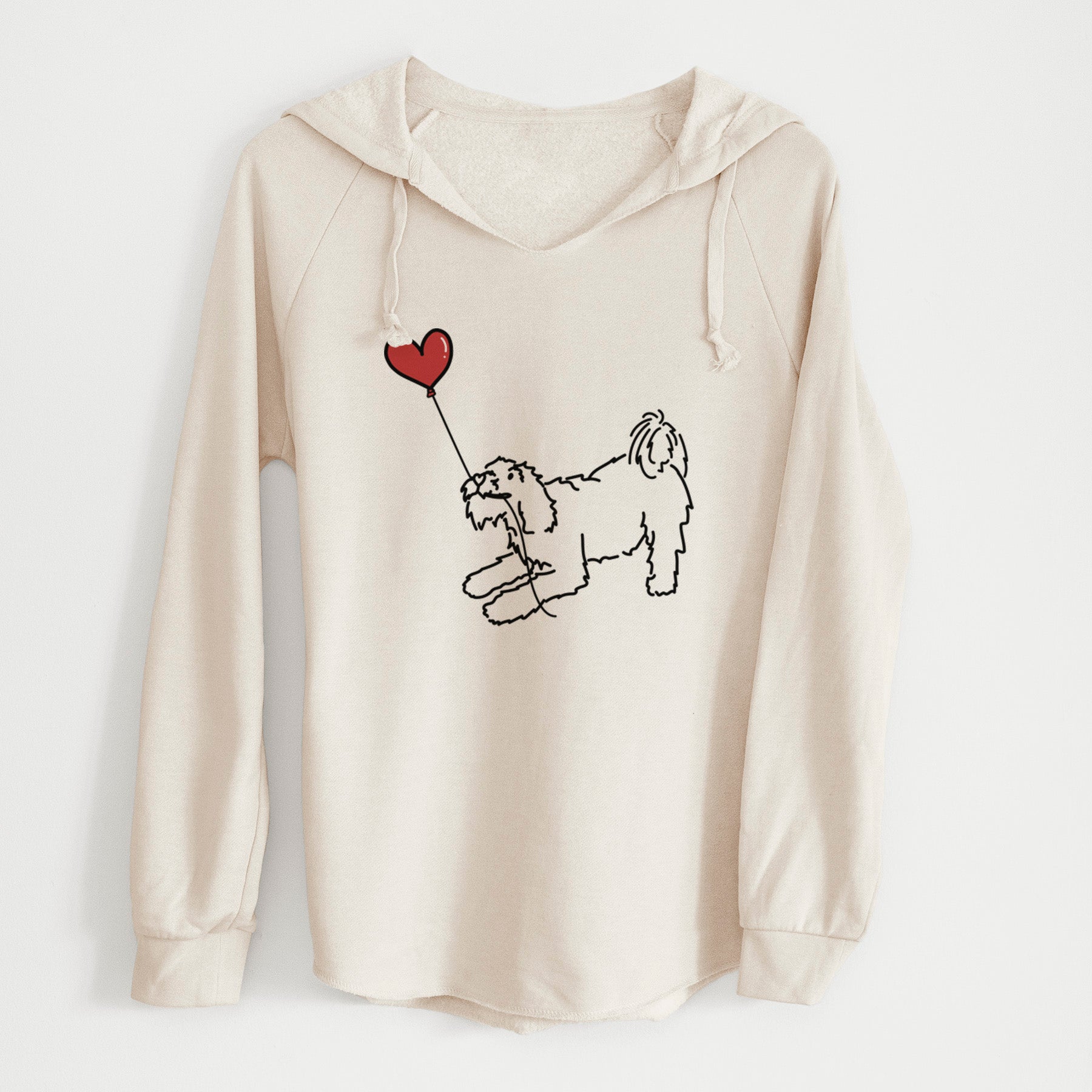 Terrier Mix Heart String - Cali Wave Hooded Sweatshirt