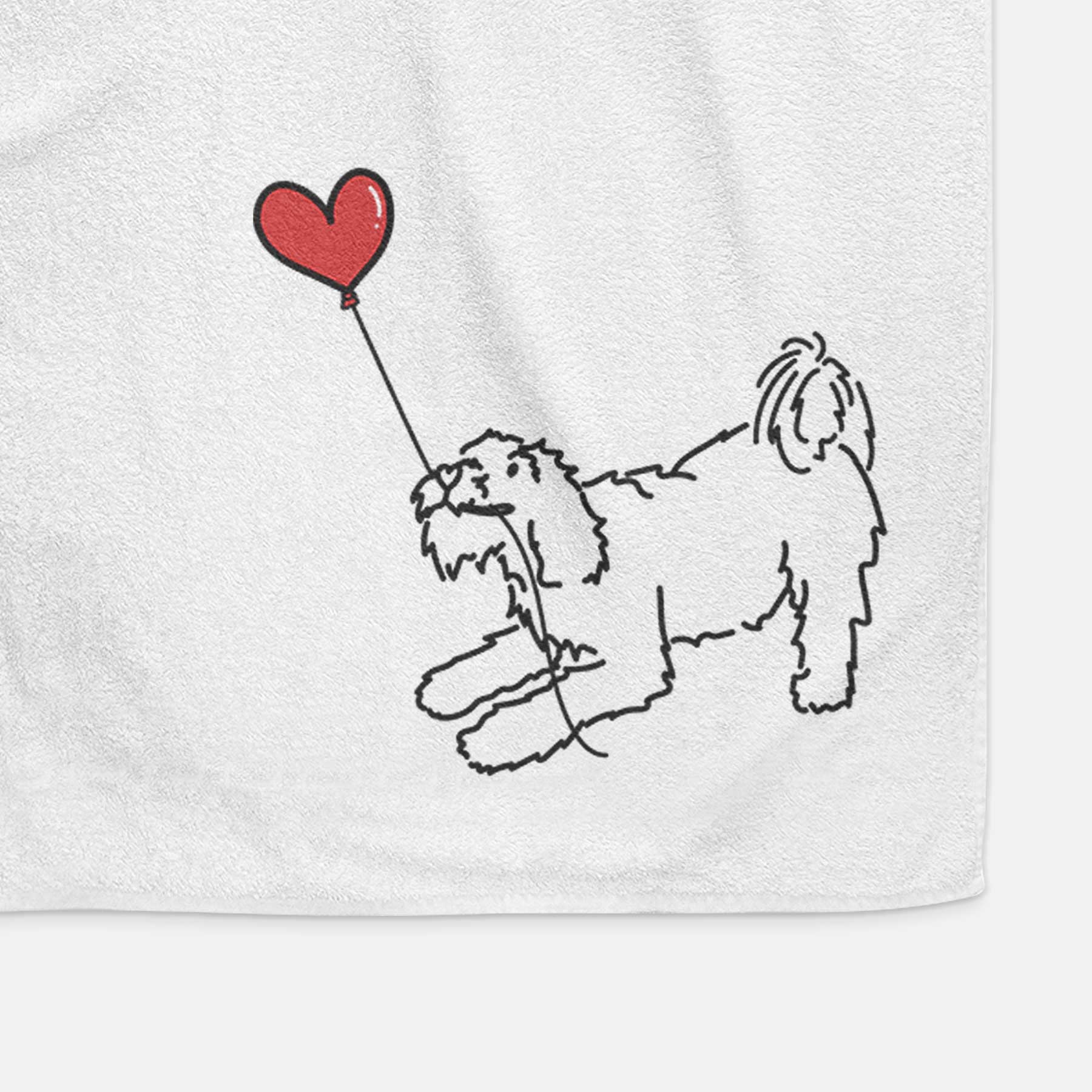 Terrier Mix Heart String -  Decorative Hand Towel