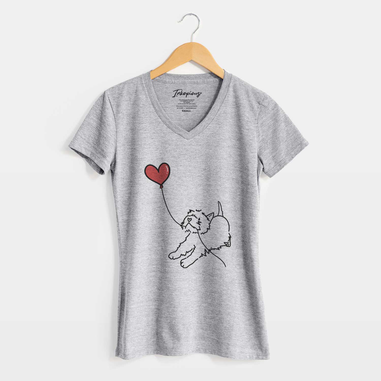 West Highland Terrier Heart String - Women's V-neck Shirt