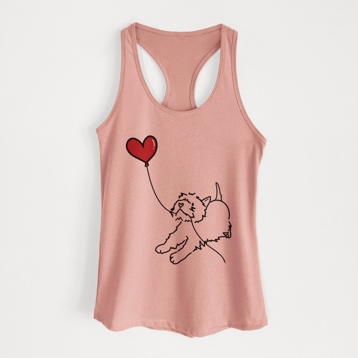 West Highland Terrier Heart String - Women&#39;s Racerback Tanktop