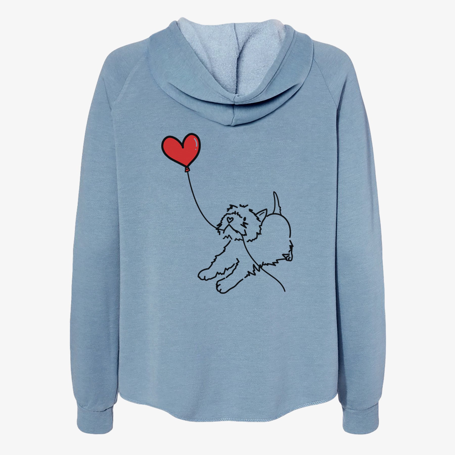 West Highland Terrier Heart String- Women's Cali Wave Zip-Up Sweatshirt