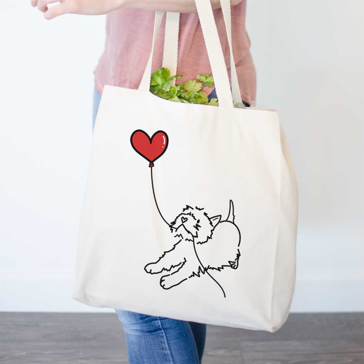 West Highland Terrier Heart String- Tote Bag