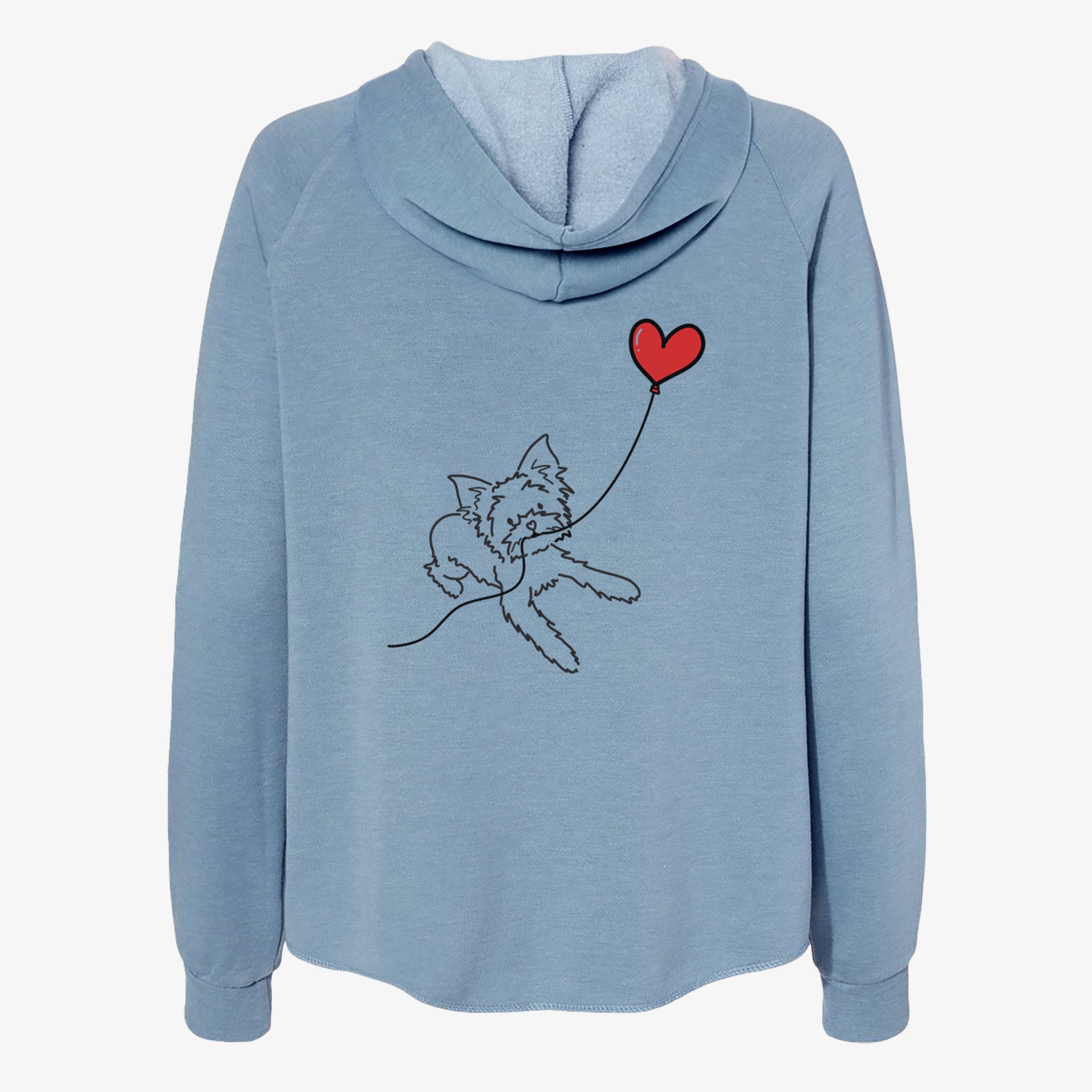 Yorkshire Terrier Heart String- Women's Cali Wave Zip-Up Sweatshirt