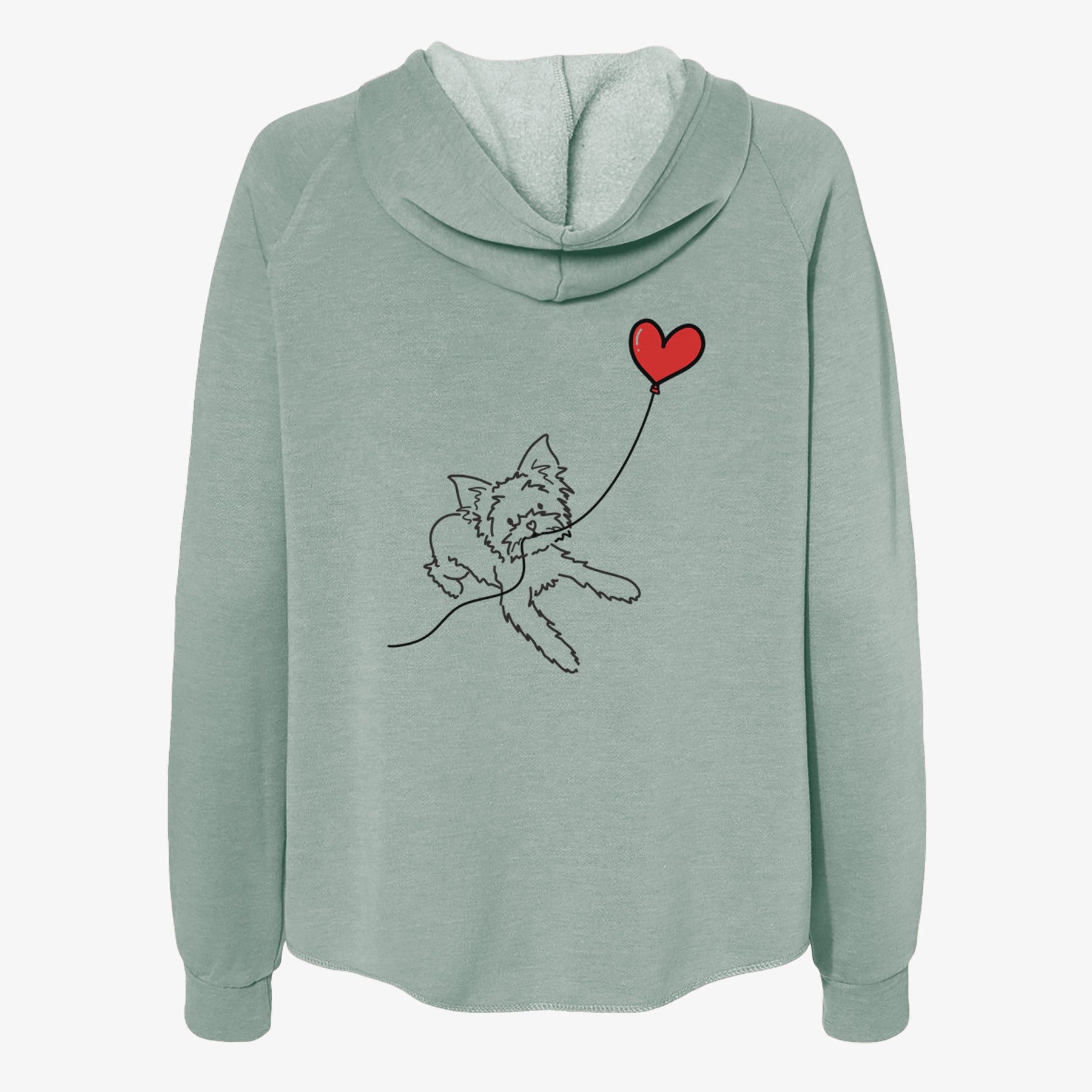 Yorkshire Terrier Heart String- Women's Cali Wave Zip-Up Sweatshirt