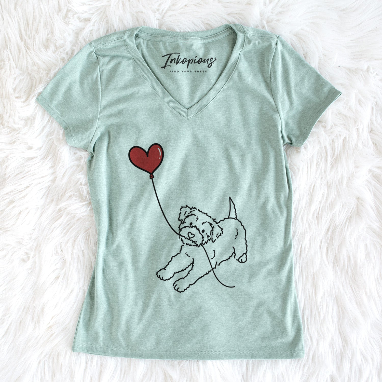 Yorkiepoo Heart String - Women's Perfect V-neck Shirt