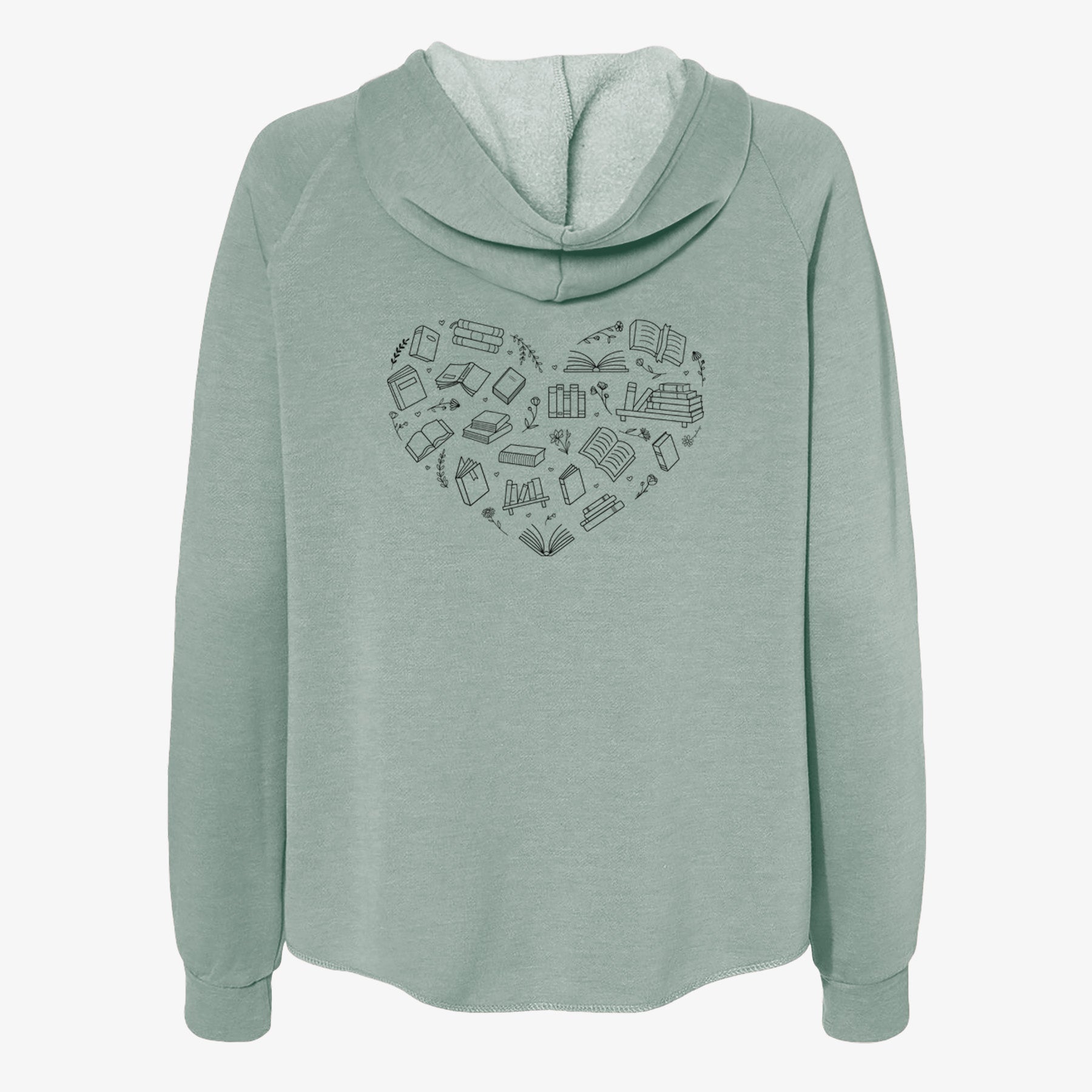 Heart Full of Books - Women's Cali Wave Zip-Up Sweatshirt