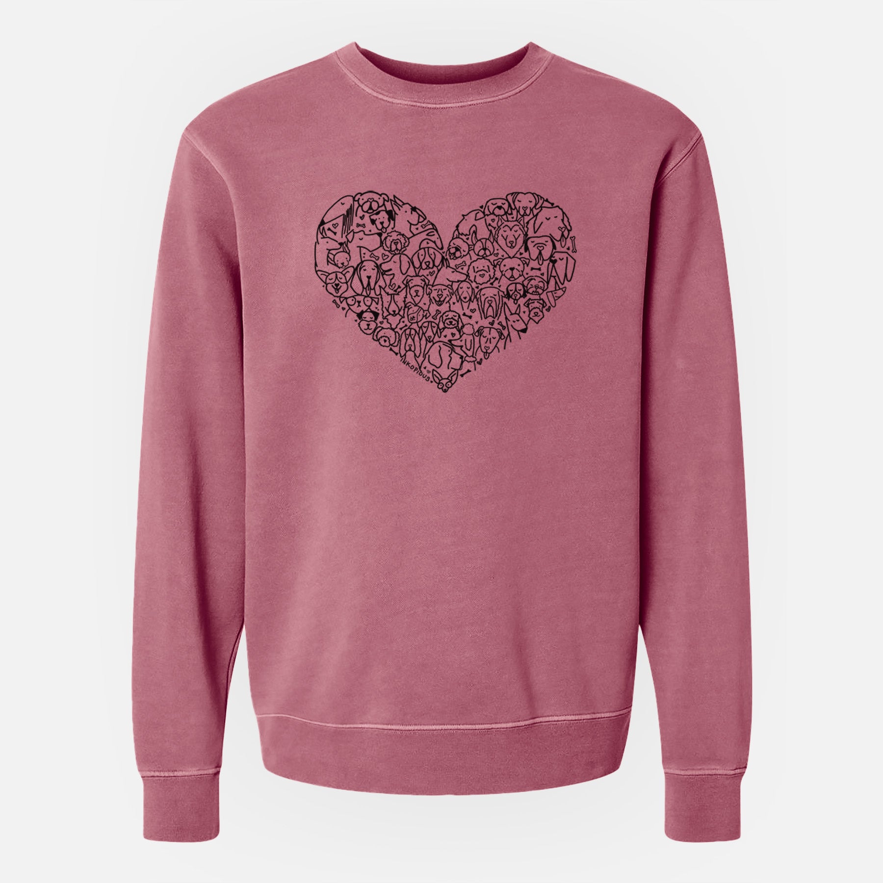 Heart Full of Dogs - Unisex Pigment Dyed Crew Sweatshirt