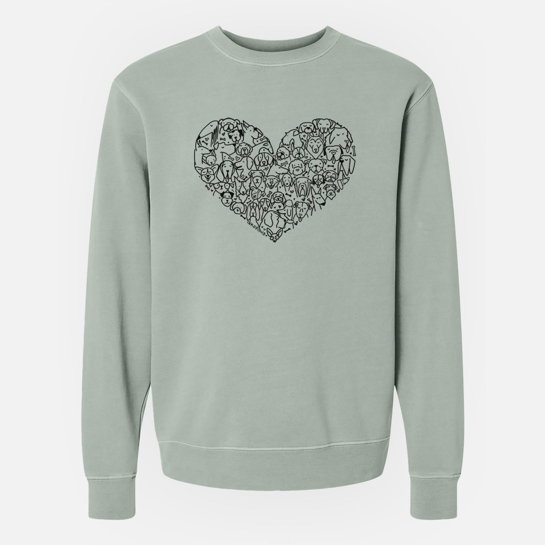 Heart Full of Dogs - Unisex Pigment Dyed Crew Sweatshirt