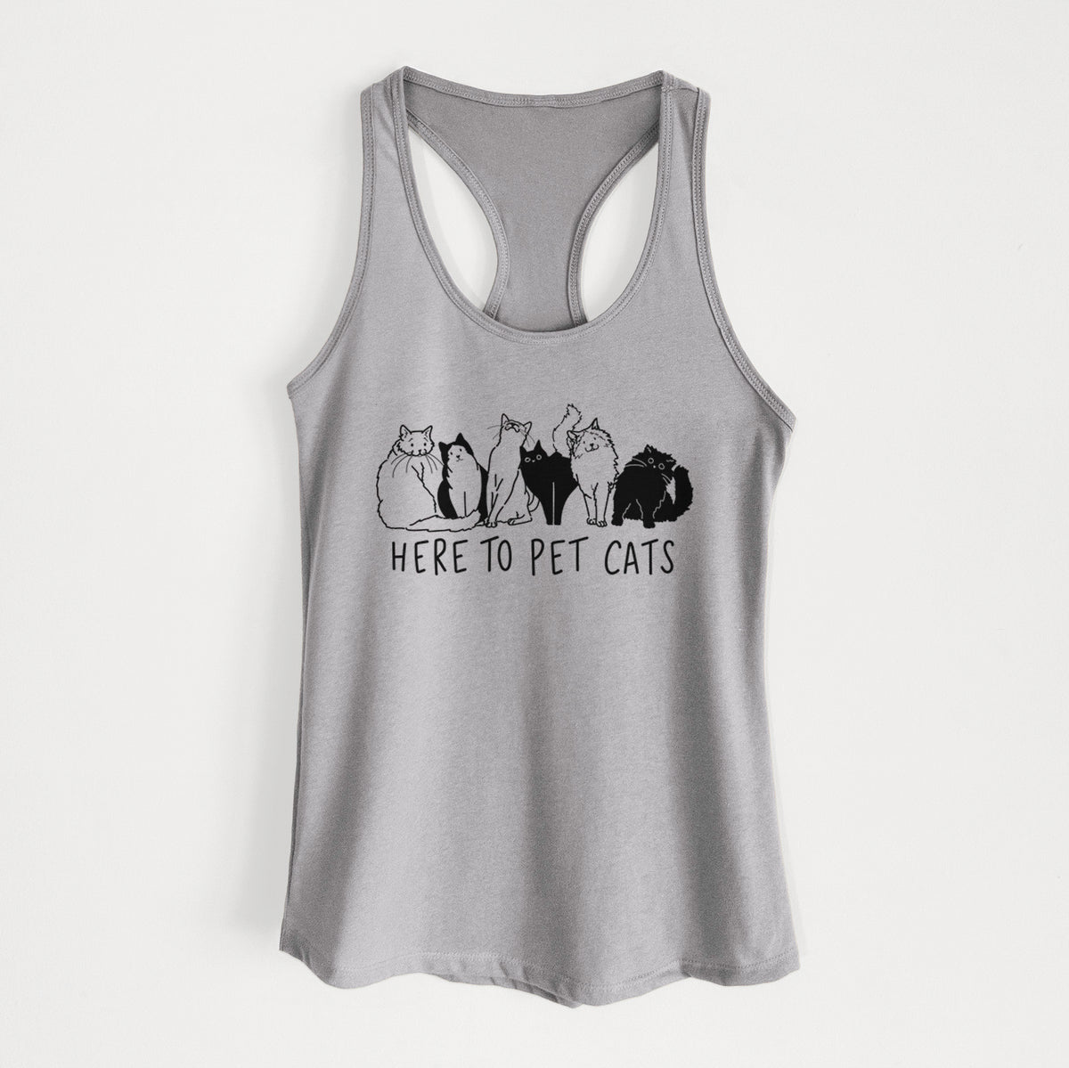 Here to Pet Cats - Women's Racerback Tanktop