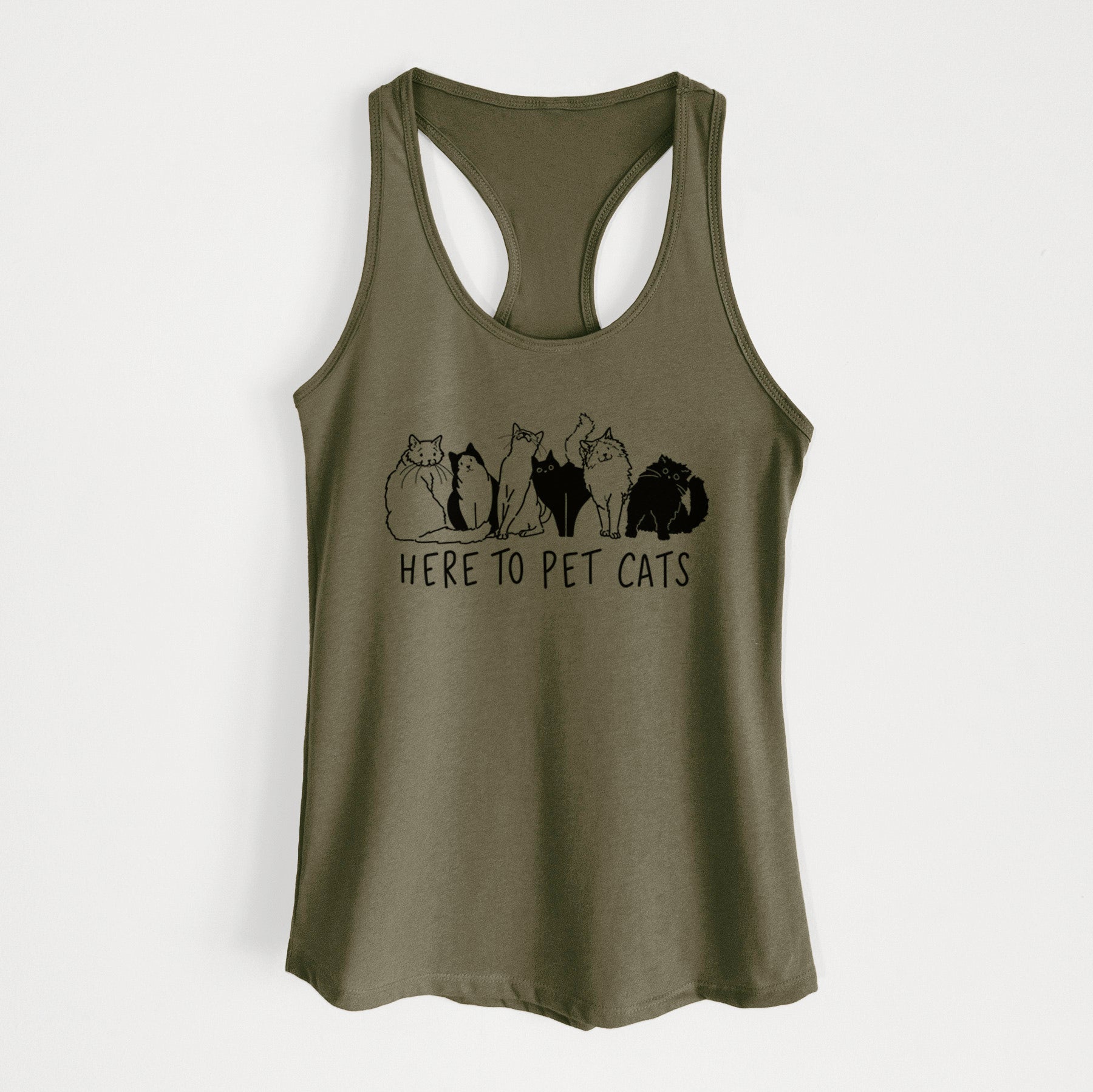 Here to Pet Cats - Women's Racerback Tanktop