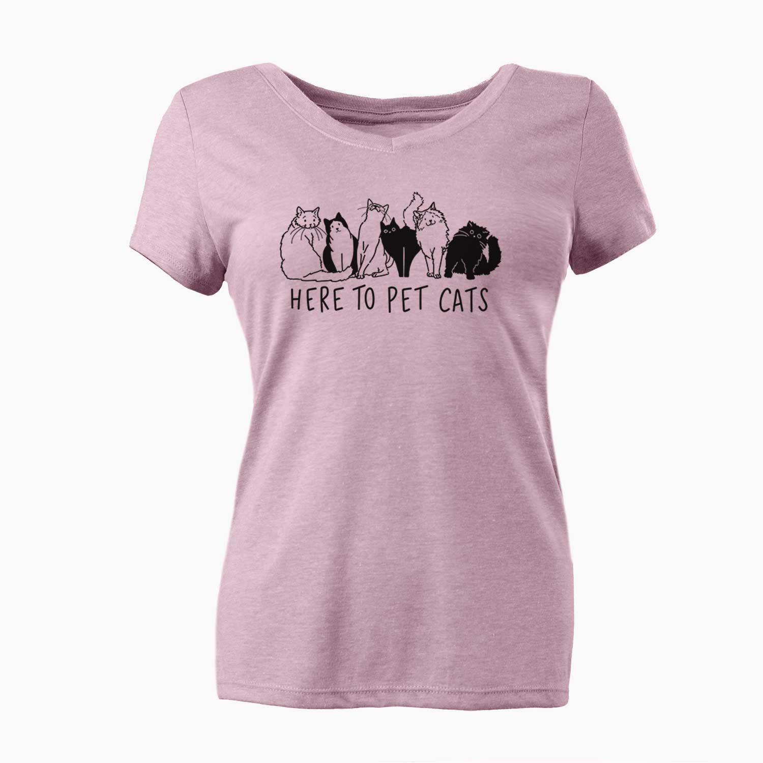 Here to Pet Cats - Women's V-neck Shirt