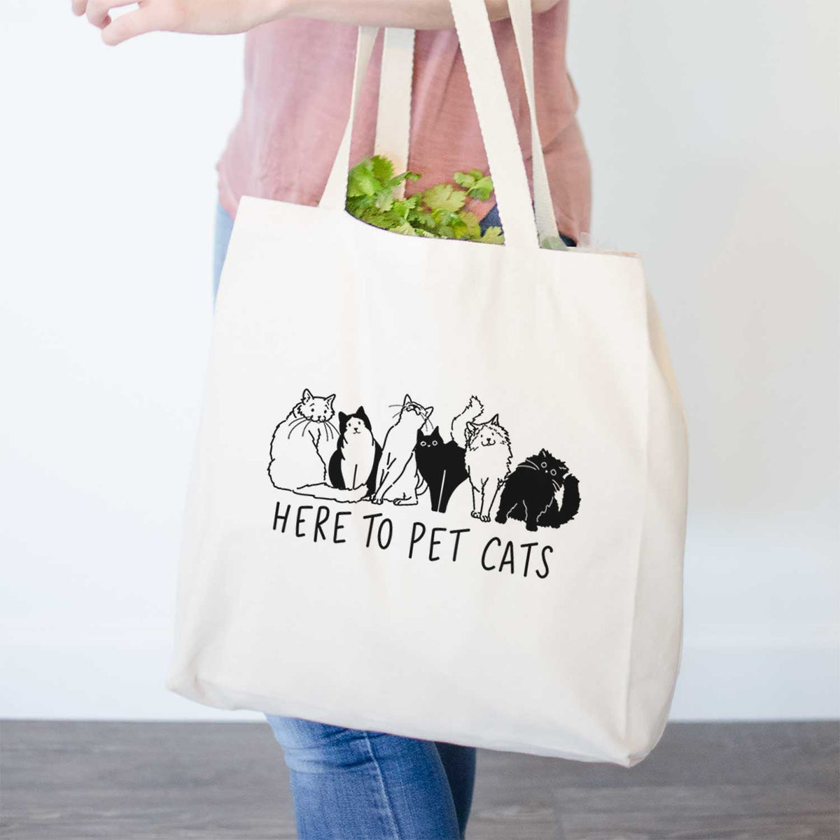 Here to Pet Cats- Tote Bag