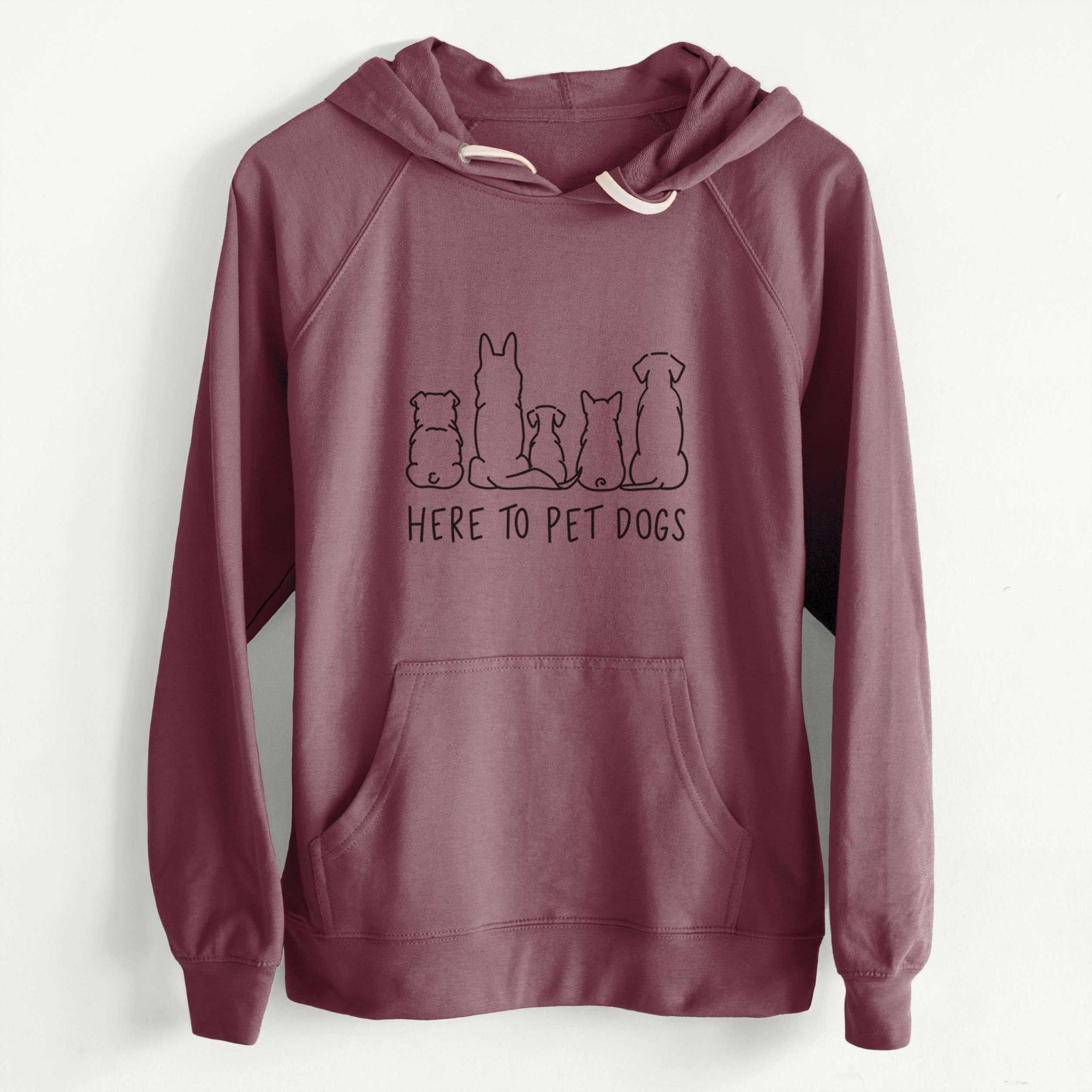 LAST CHANCE - Here To Pet Dogs - Unisex Loopback Terry Hoodie