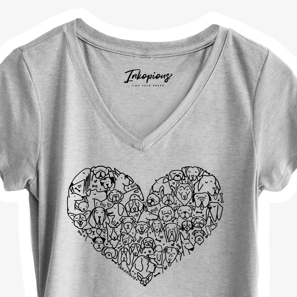 CLEARANCE – Heart Full of Dogs  - Women&#39;s V-neck Shirt