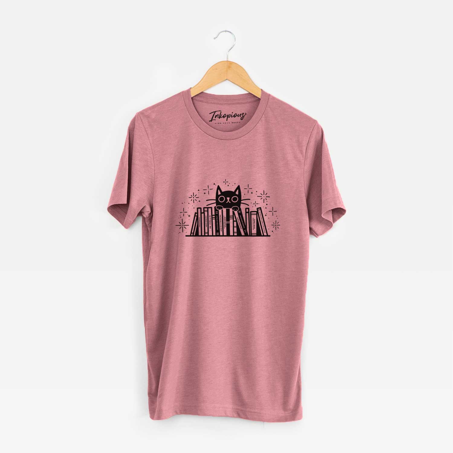 Kitty Library - Black Cat Behind Books - Unisex Crewneck