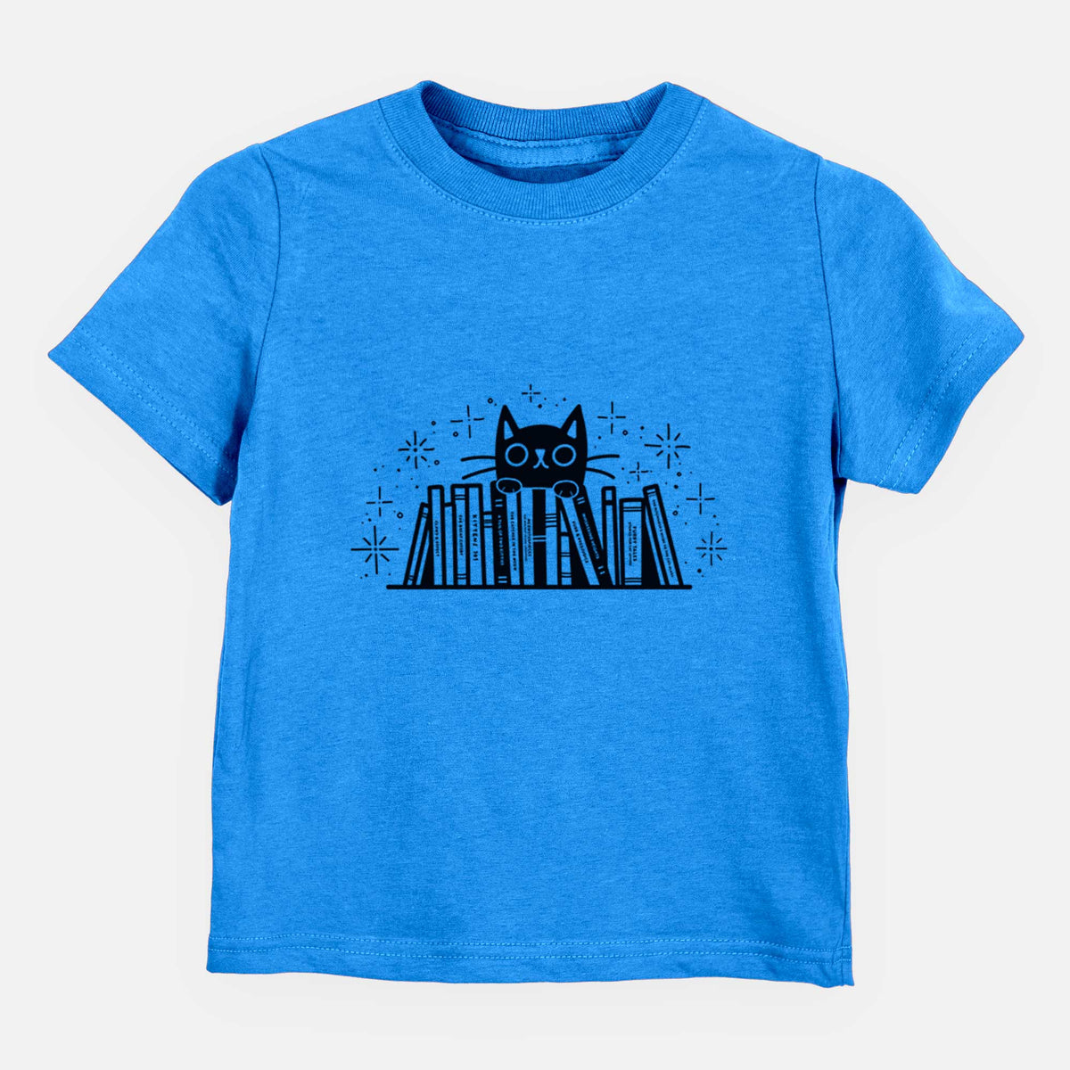 Kitty Library - Black Cat Behind Books - Kids/Youth/Toddler Shirt
