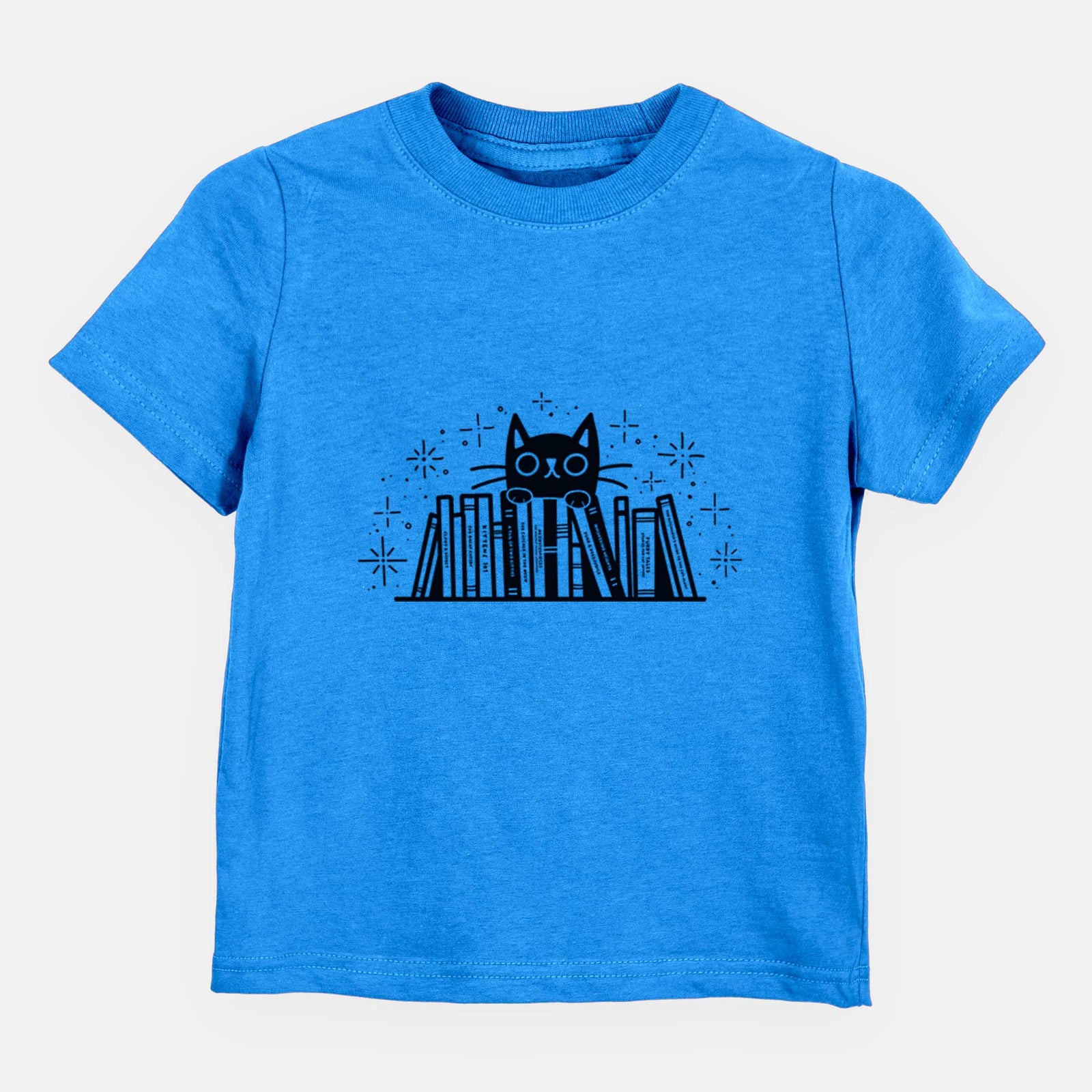 Kitty Library - Black Cat Behind Books - Kids/Youth/Toddler Shirt
