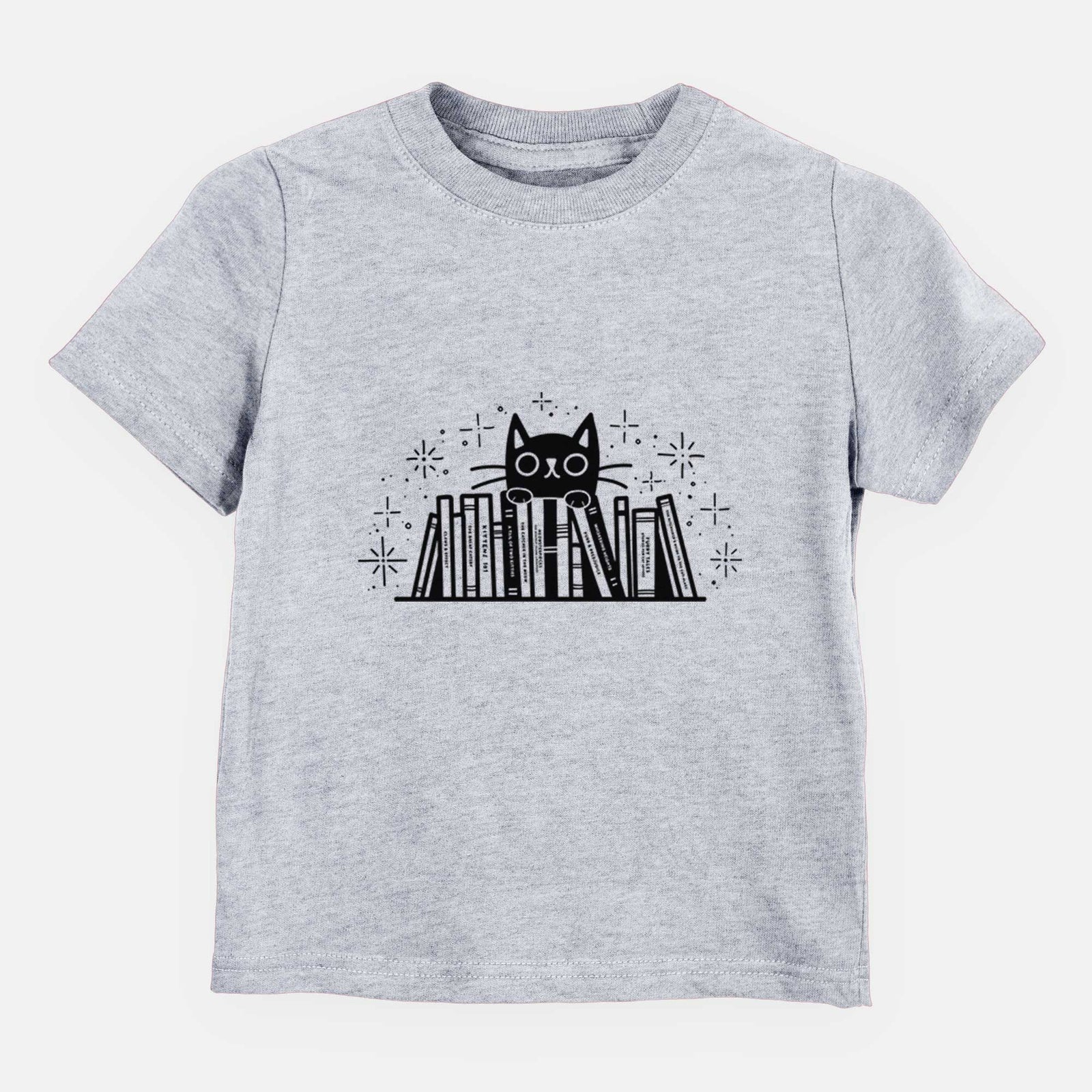 Kitty Library - Black Cat Behind Books - Kids/Youth/Toddler Shirt