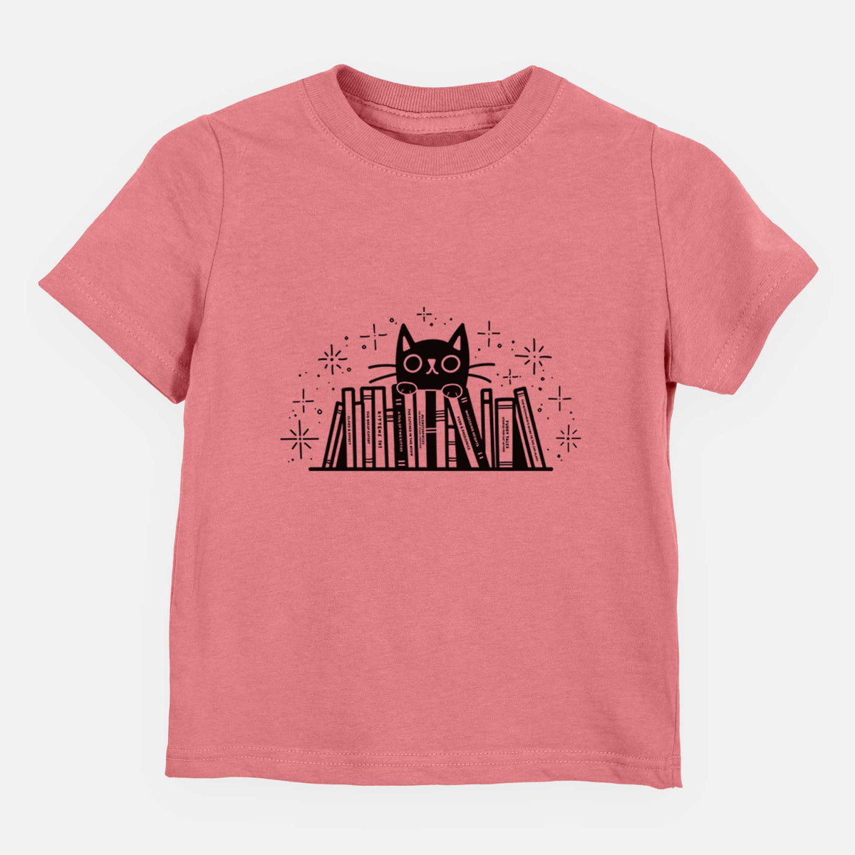Kitty Library - Black Cat Behind Books - Kids/Youth/Toddler Shirt