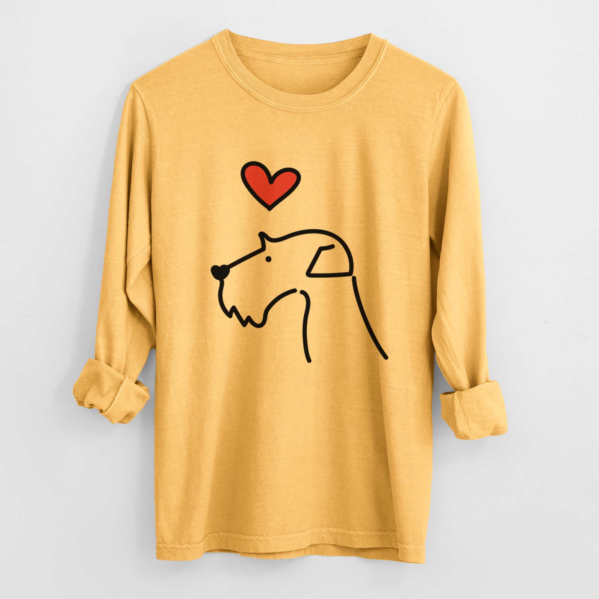 Love Always Airedale Terrier - Heavyweight 100% Cotton Long Sleeve